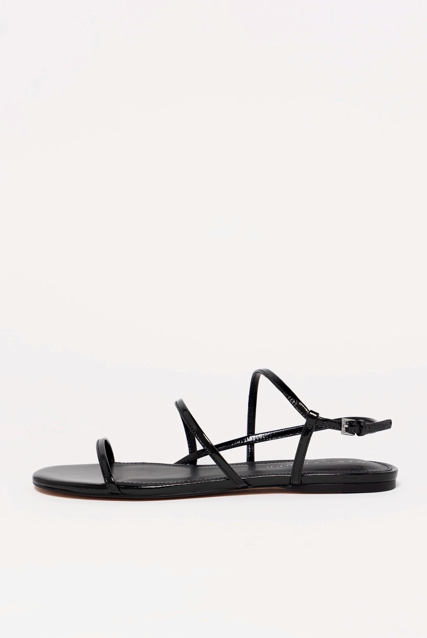 swatch_Black Leather marc fisher elysha flat sandal