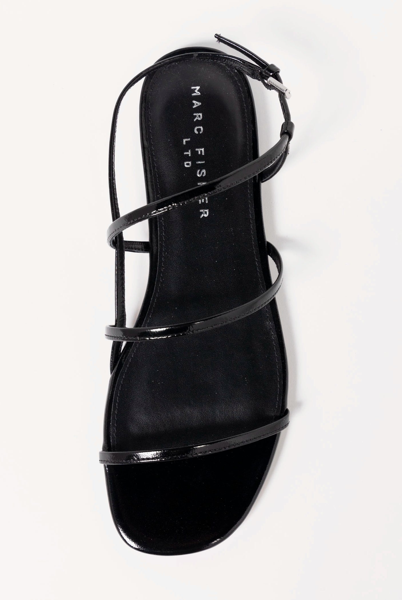 swatch_Black Leather marc fisher elysha flat sandal