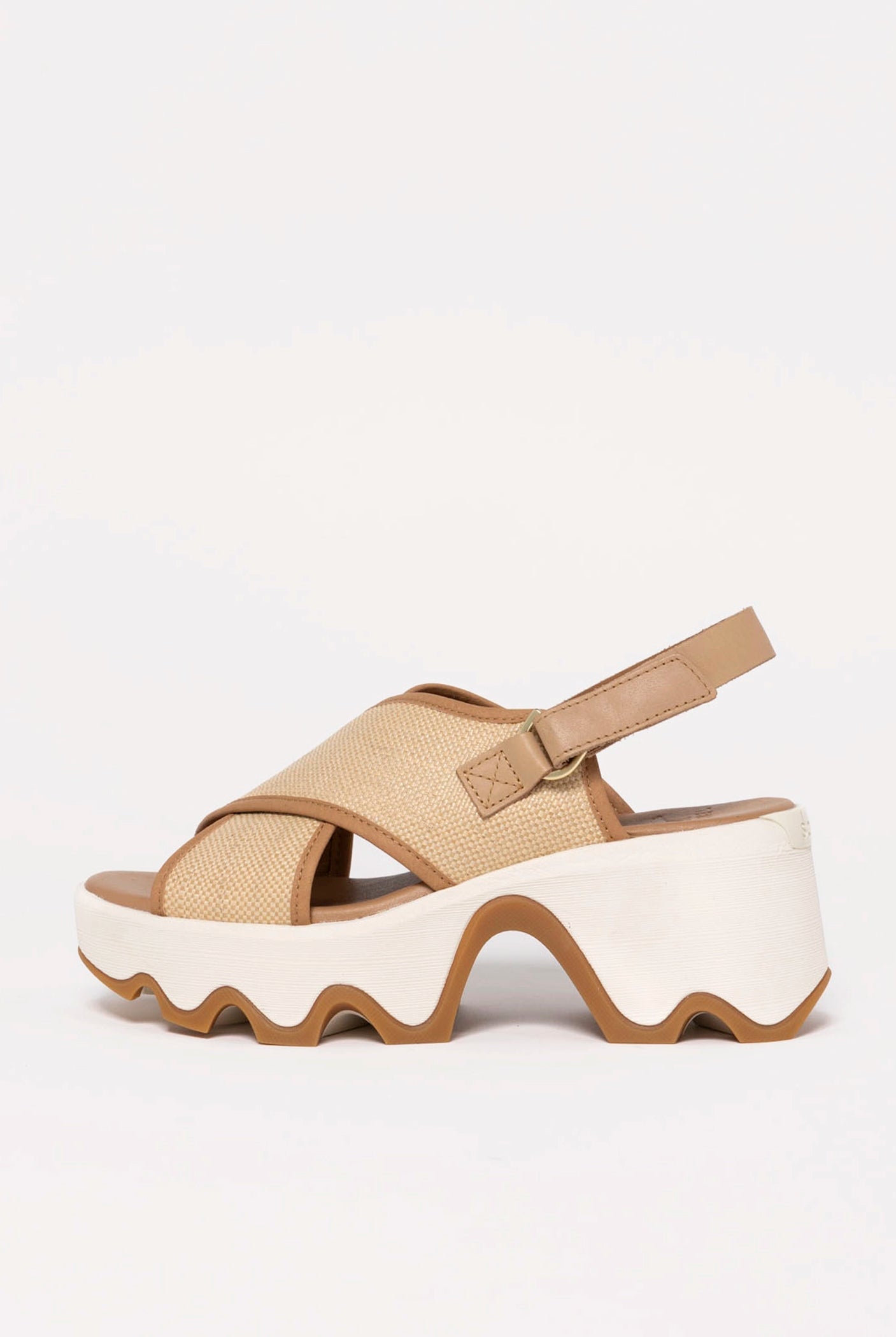 swatch_Beige Raffia sorel kinetic aura platform sandal