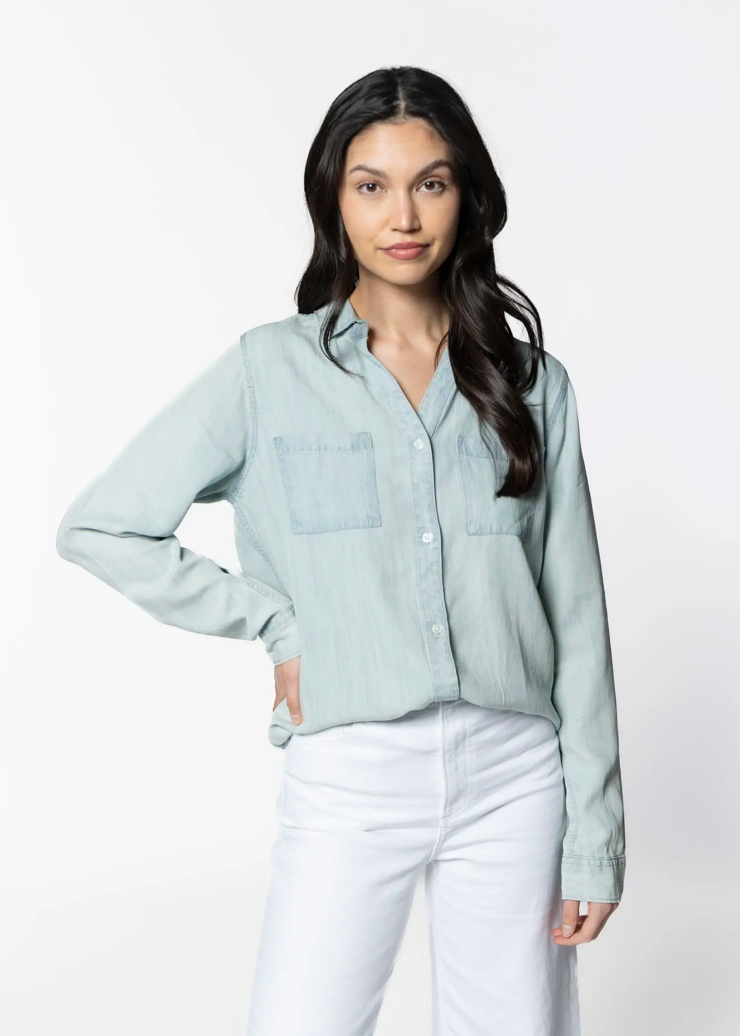 swatch_light blue ginger button down apparel