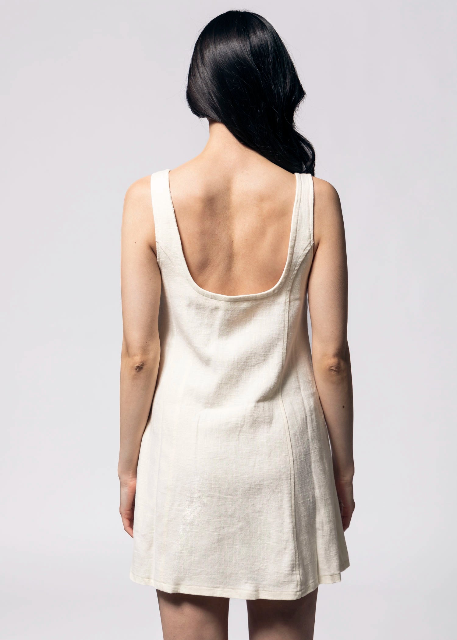 swatch_Cream blank NYC chalk mark linen mini dress