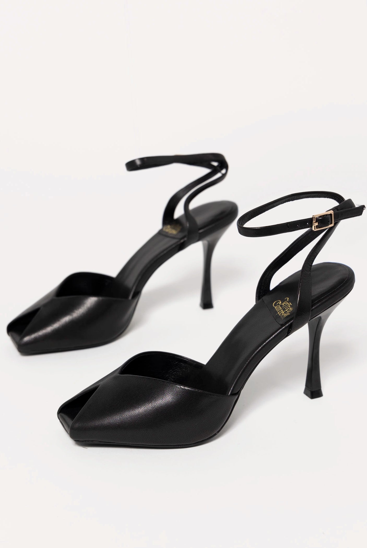 swatch_Black Leather jeffery campbell behoove peep toe pump