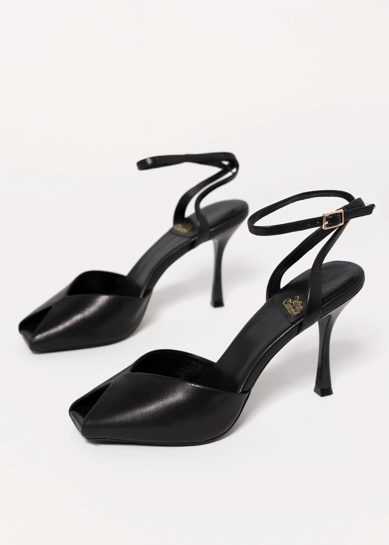 swatch_Black Leather jeffery campbell behoove peep toe pump