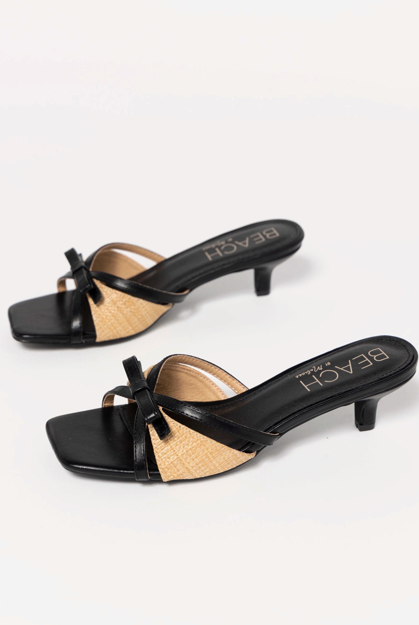 swatch_Black Vegan Leather coconuts porter kitten heel sandal