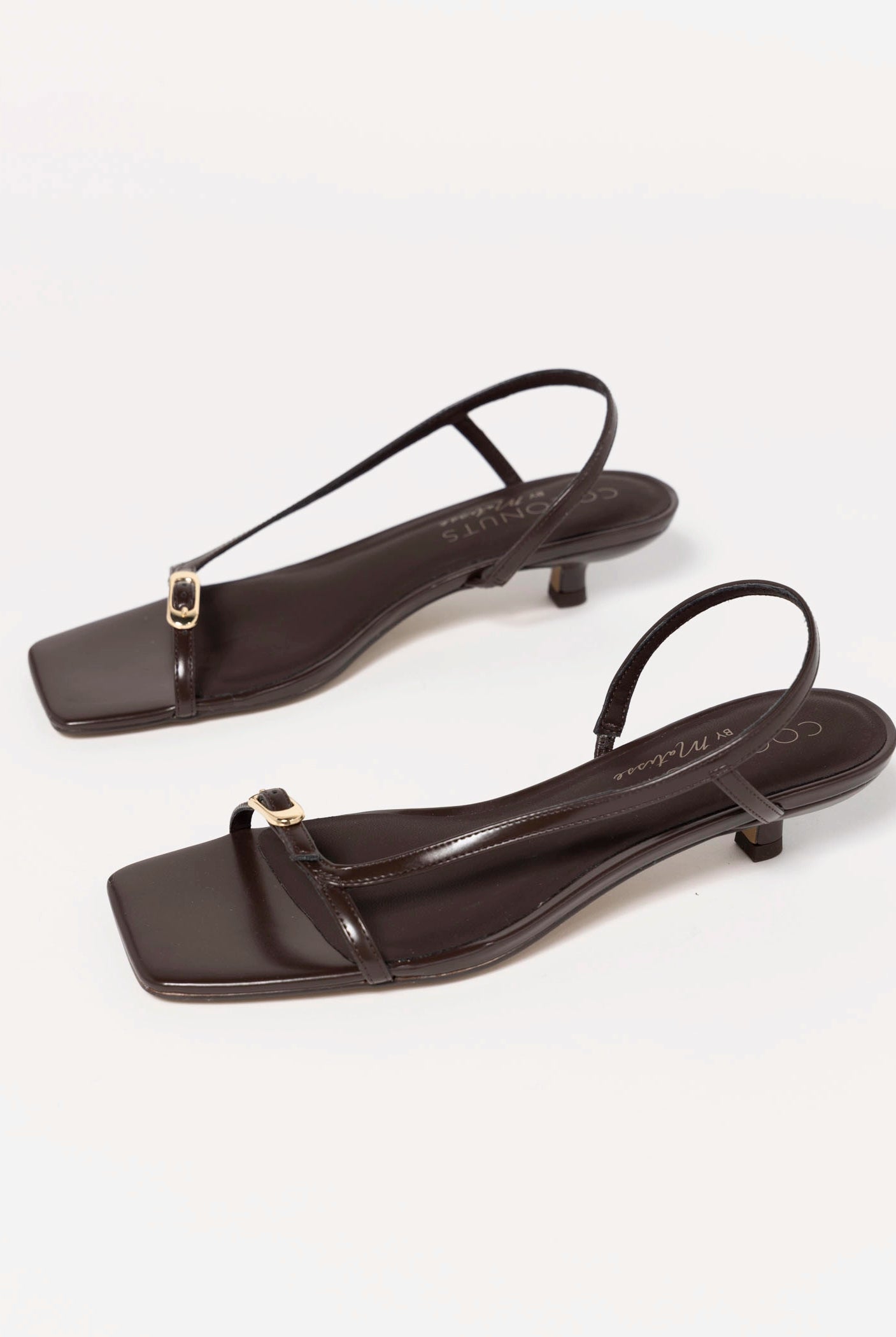 swatch_Chocolate Vegan Leather coconuts fernando kitten heel sandal