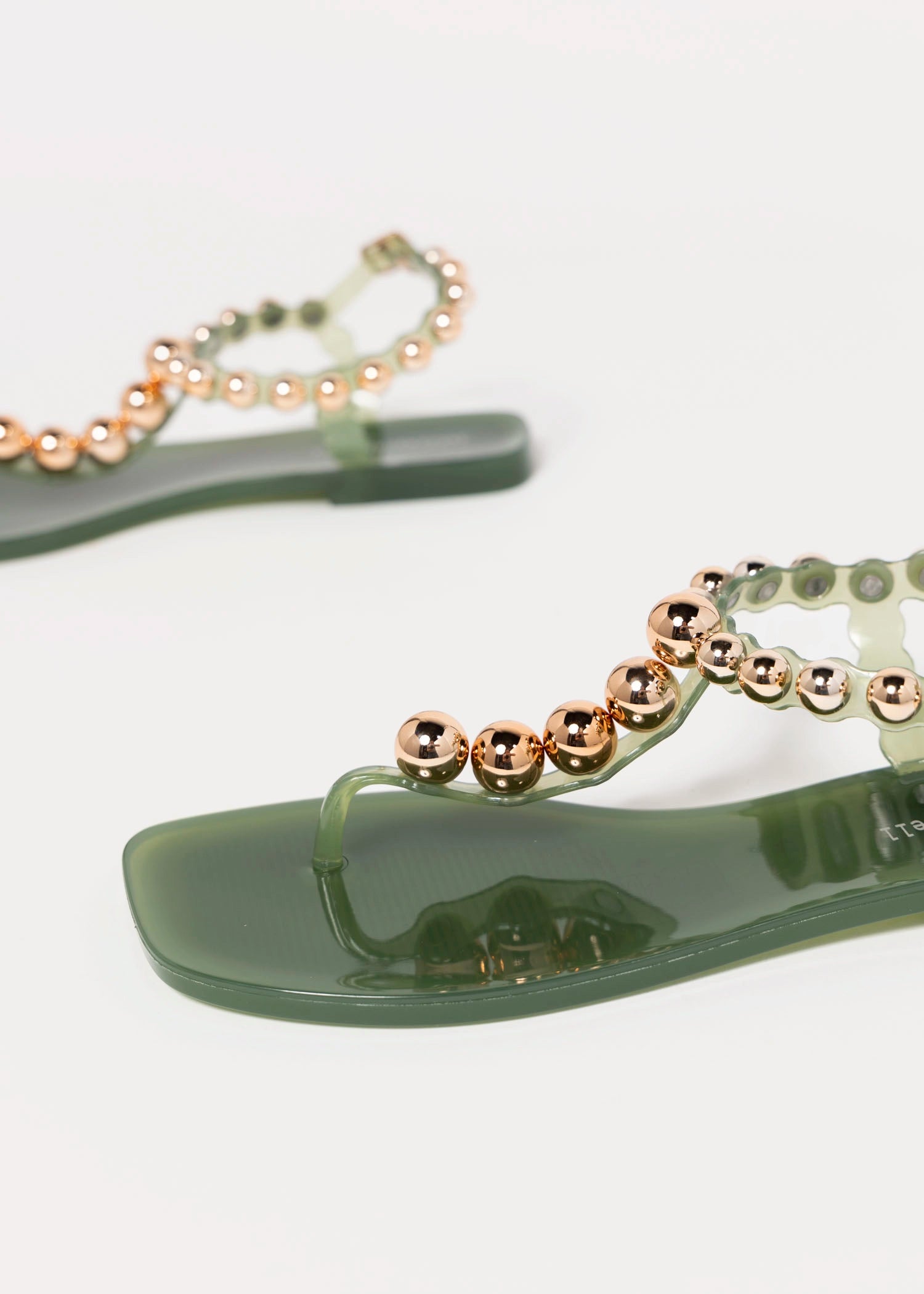 swatch_Green/Gold jeffrey campbell plated jelly sandal