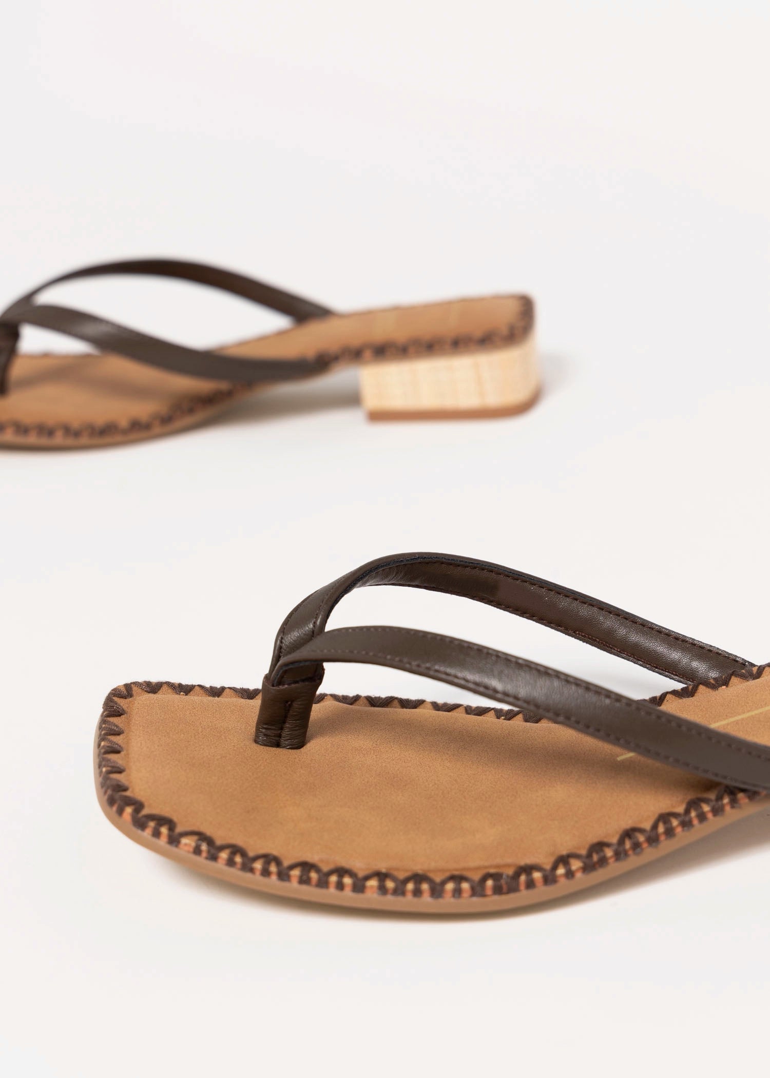 swatch-Dark Chocolate Leather dolce vita Barty thong sandal