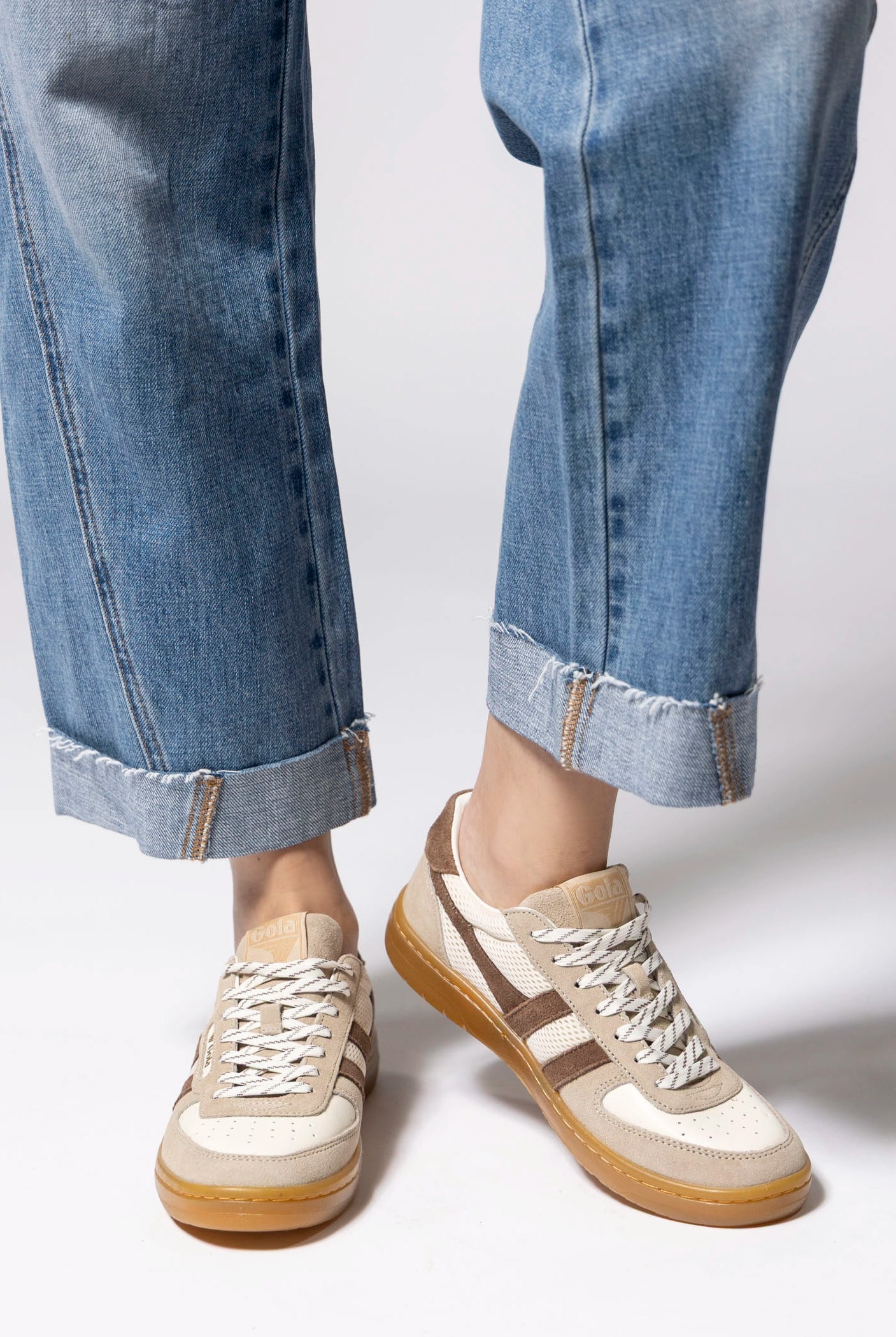 swatch_White/Bone/Otter gola hawk 83 sneaker