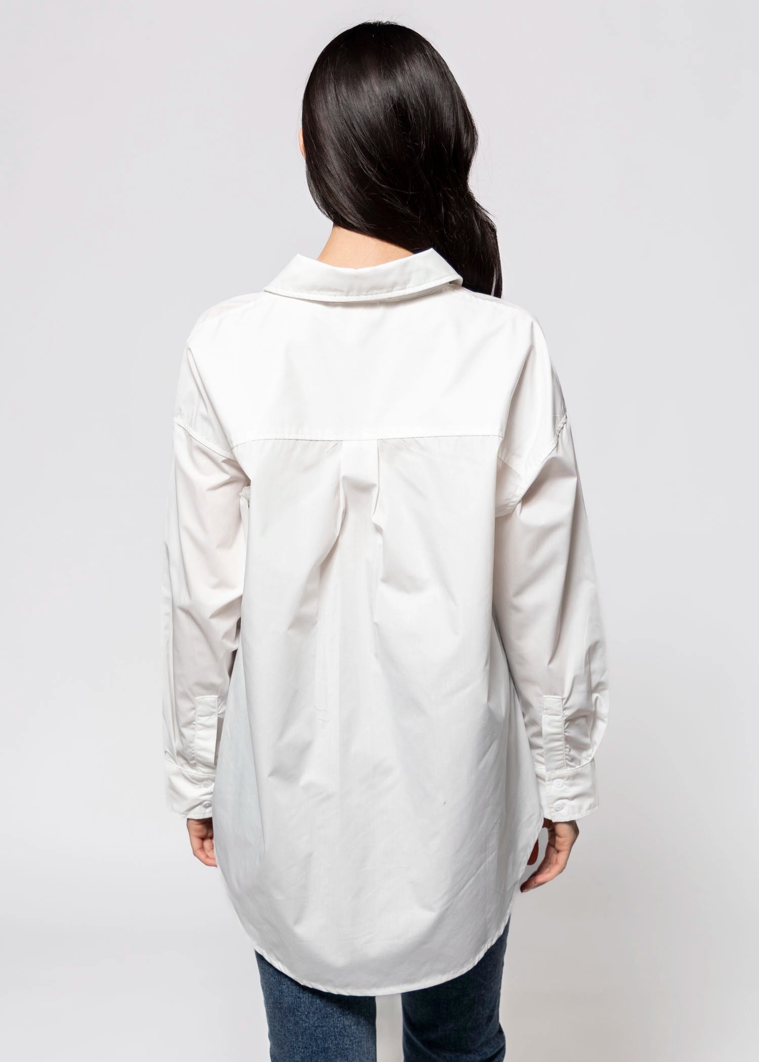 swatch_White oversized button down shirt
