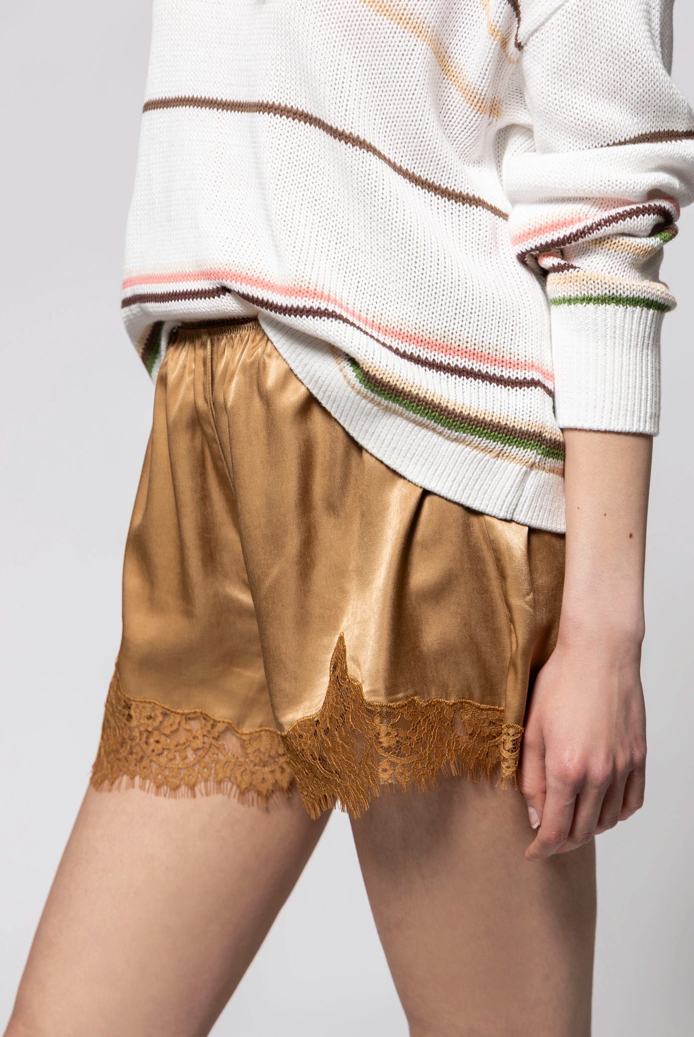 swatch_Toasted Coconut sanctuary satin lace shorts