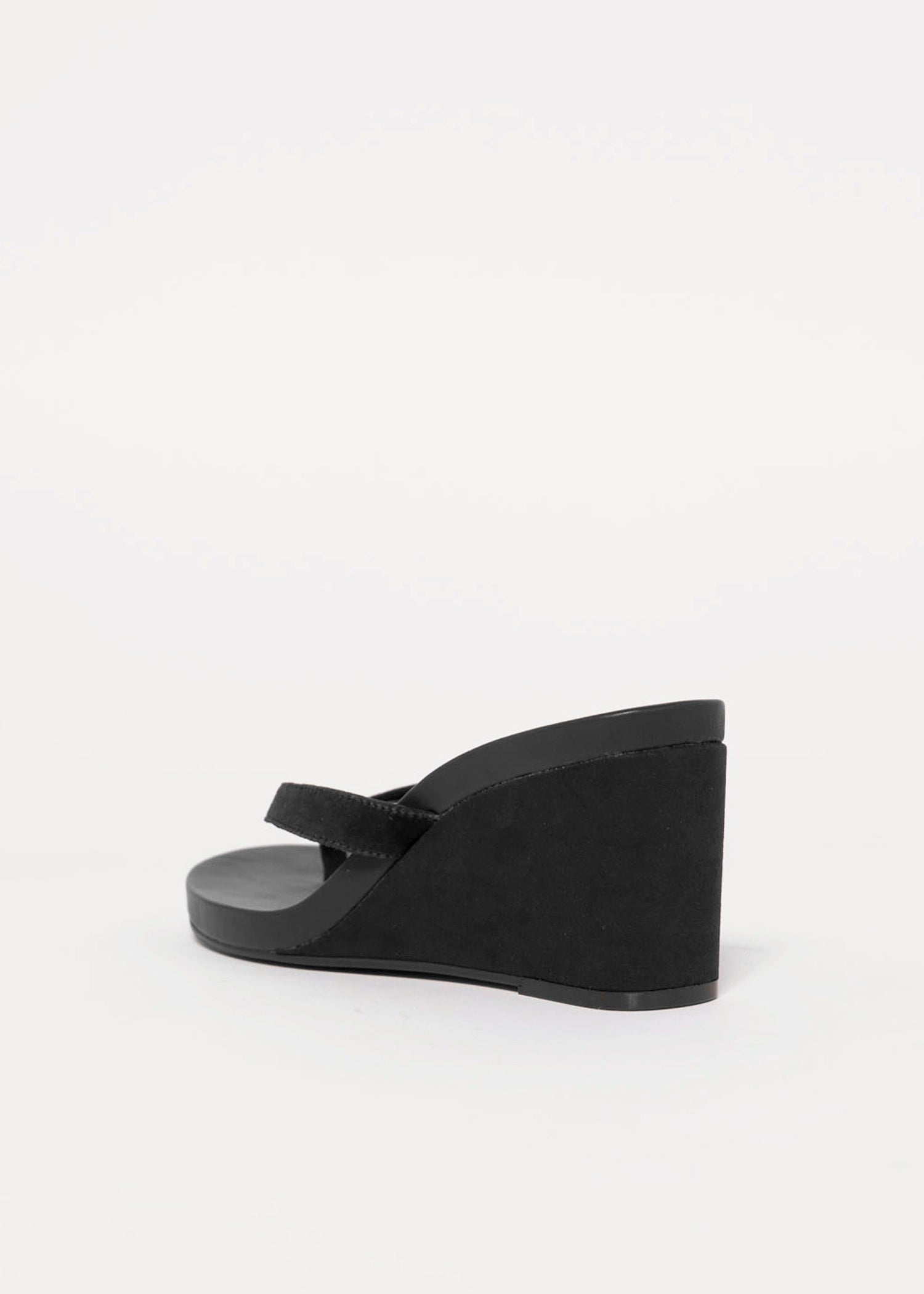 swatch_Black Suede steve madden playing wedge thong sandal