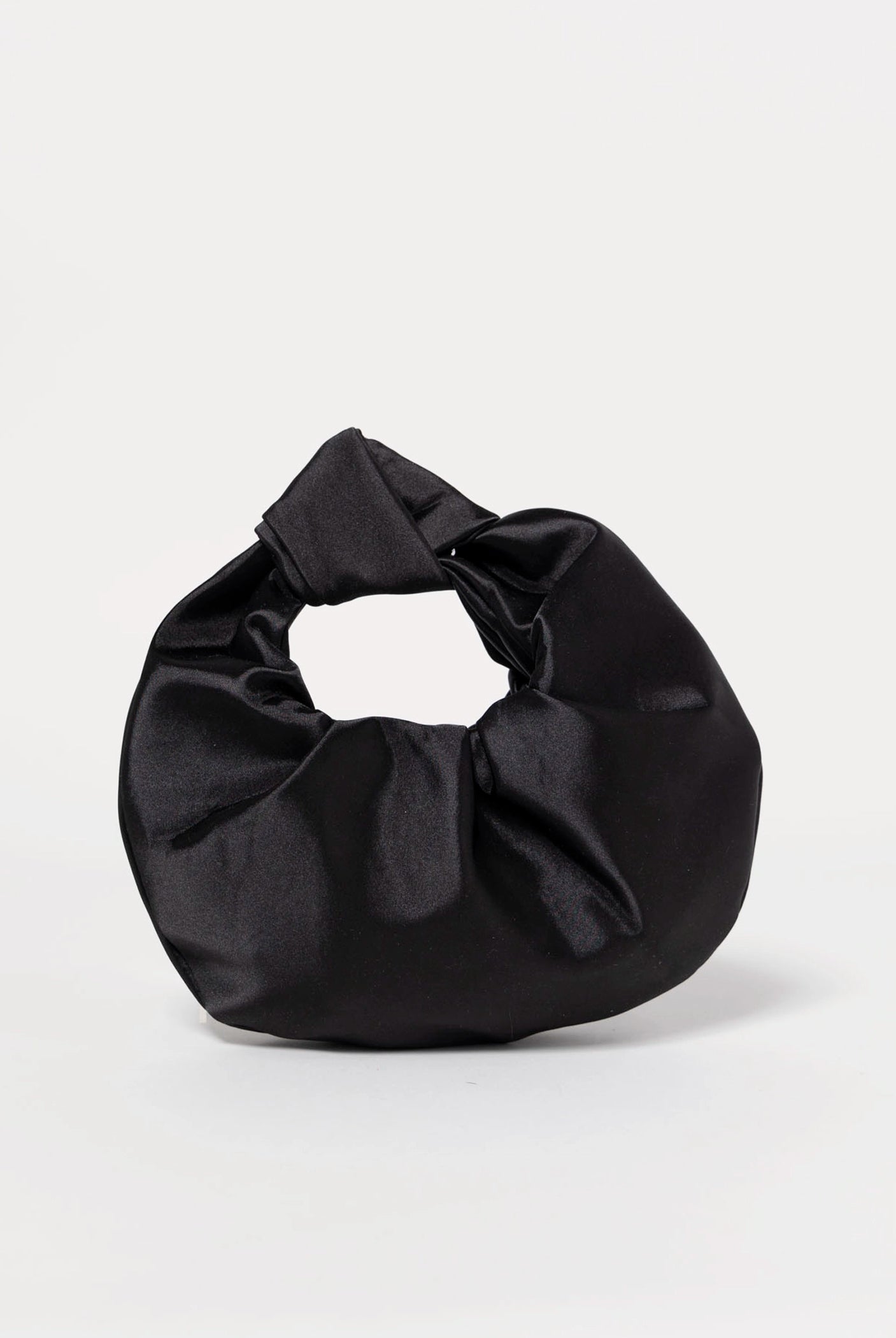 swatch_Black satin knot evening bag