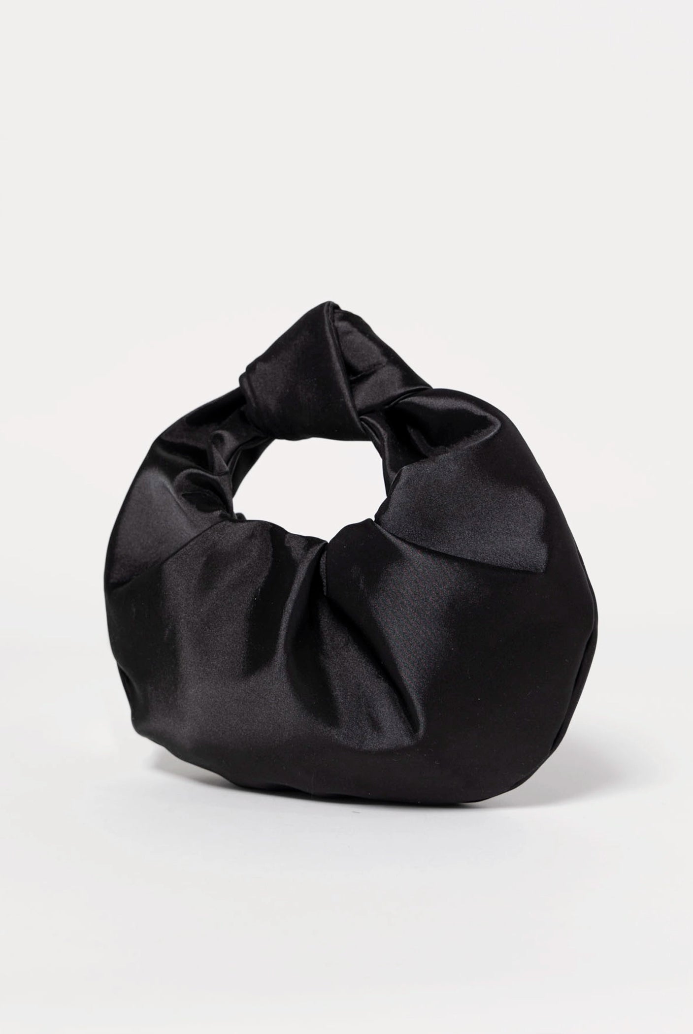 swatch_Black satin knot evening bag