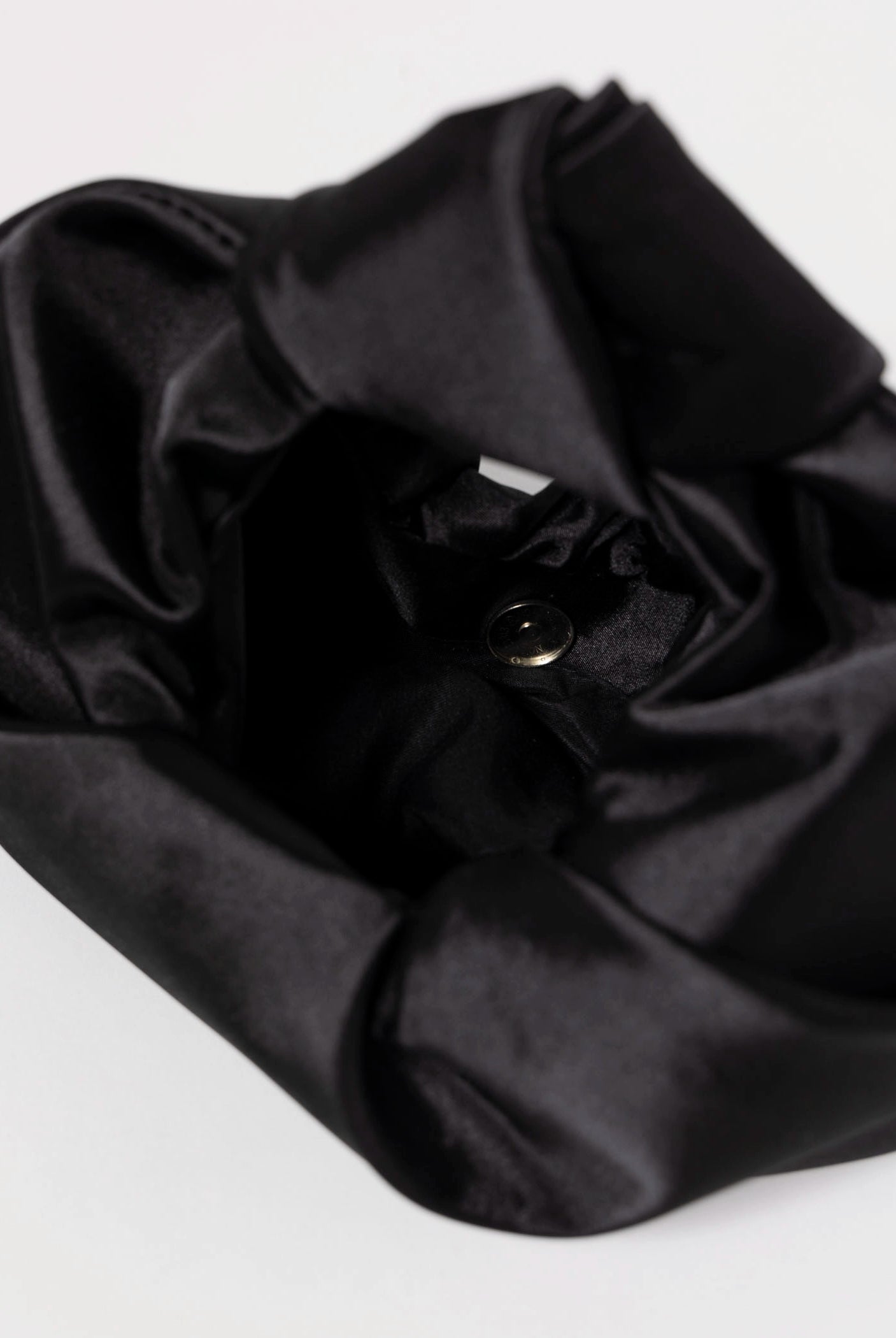 swatch_Black satin knot evening bag
