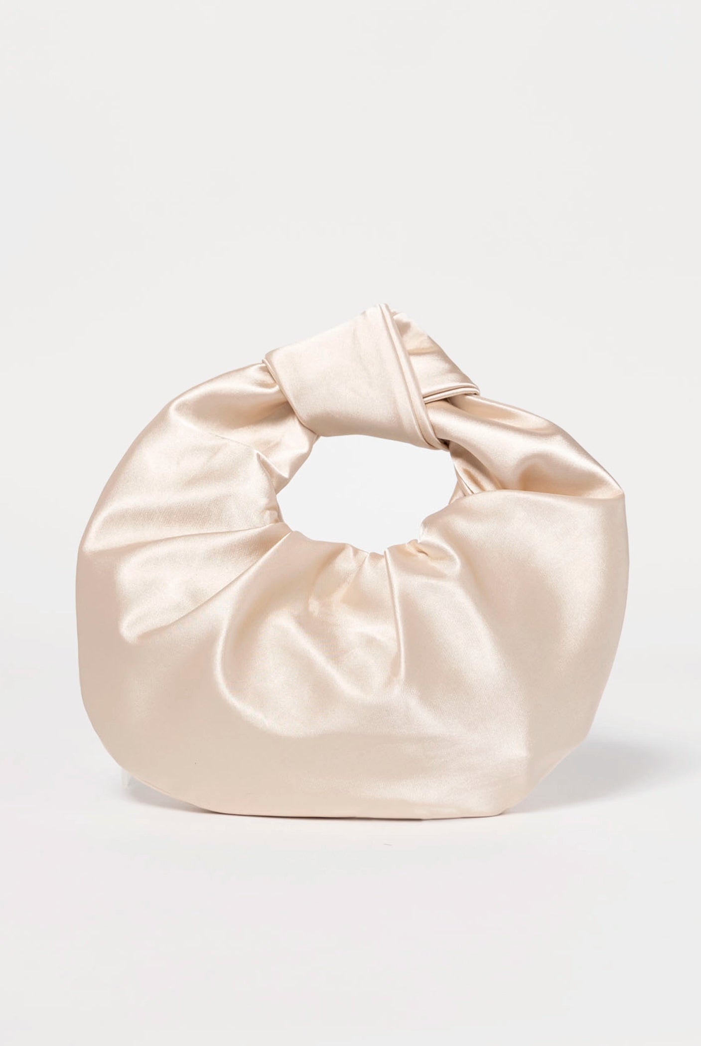 swatch_Champagne satin knot evening bag