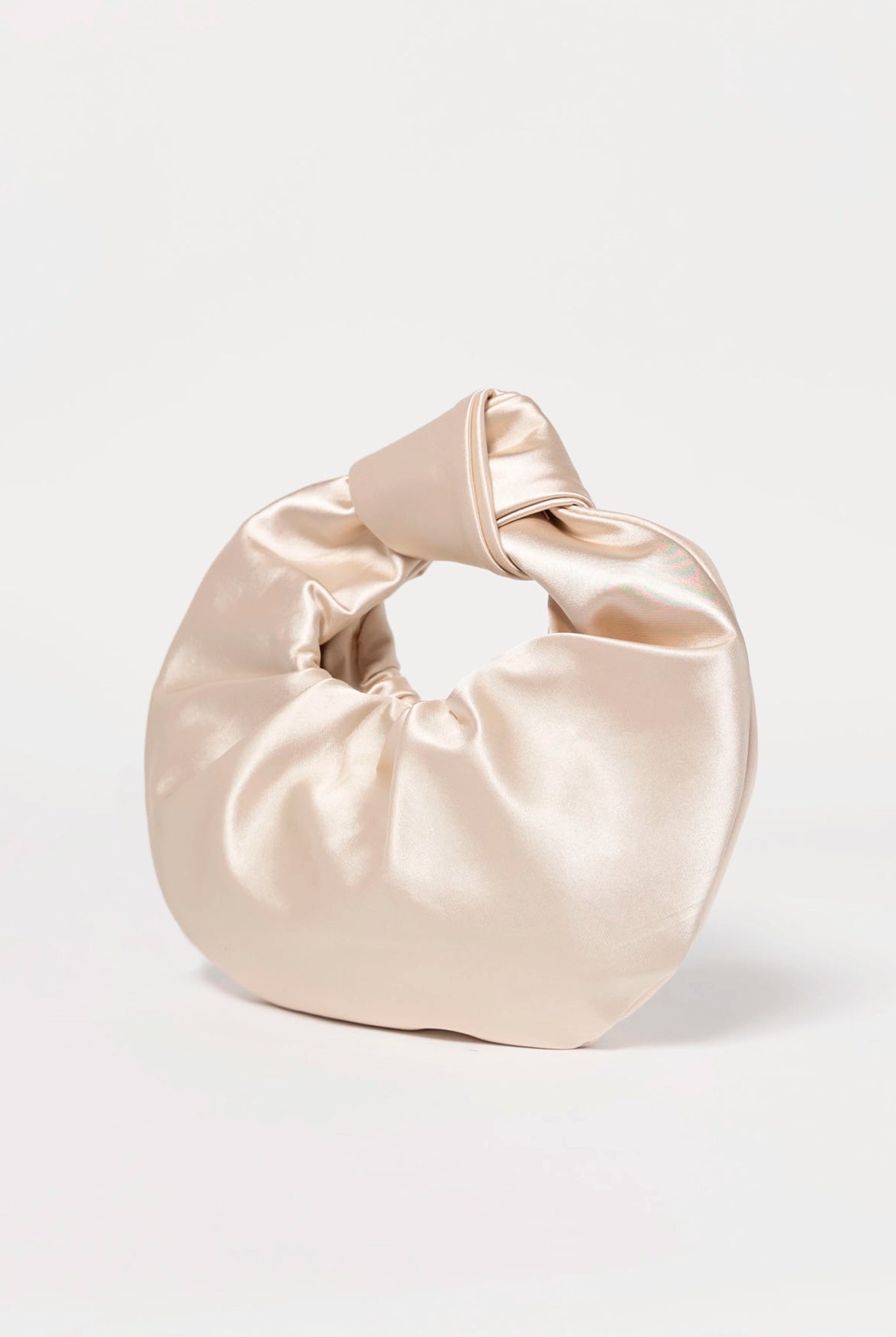 swatch_Champagne satin knot evening bag