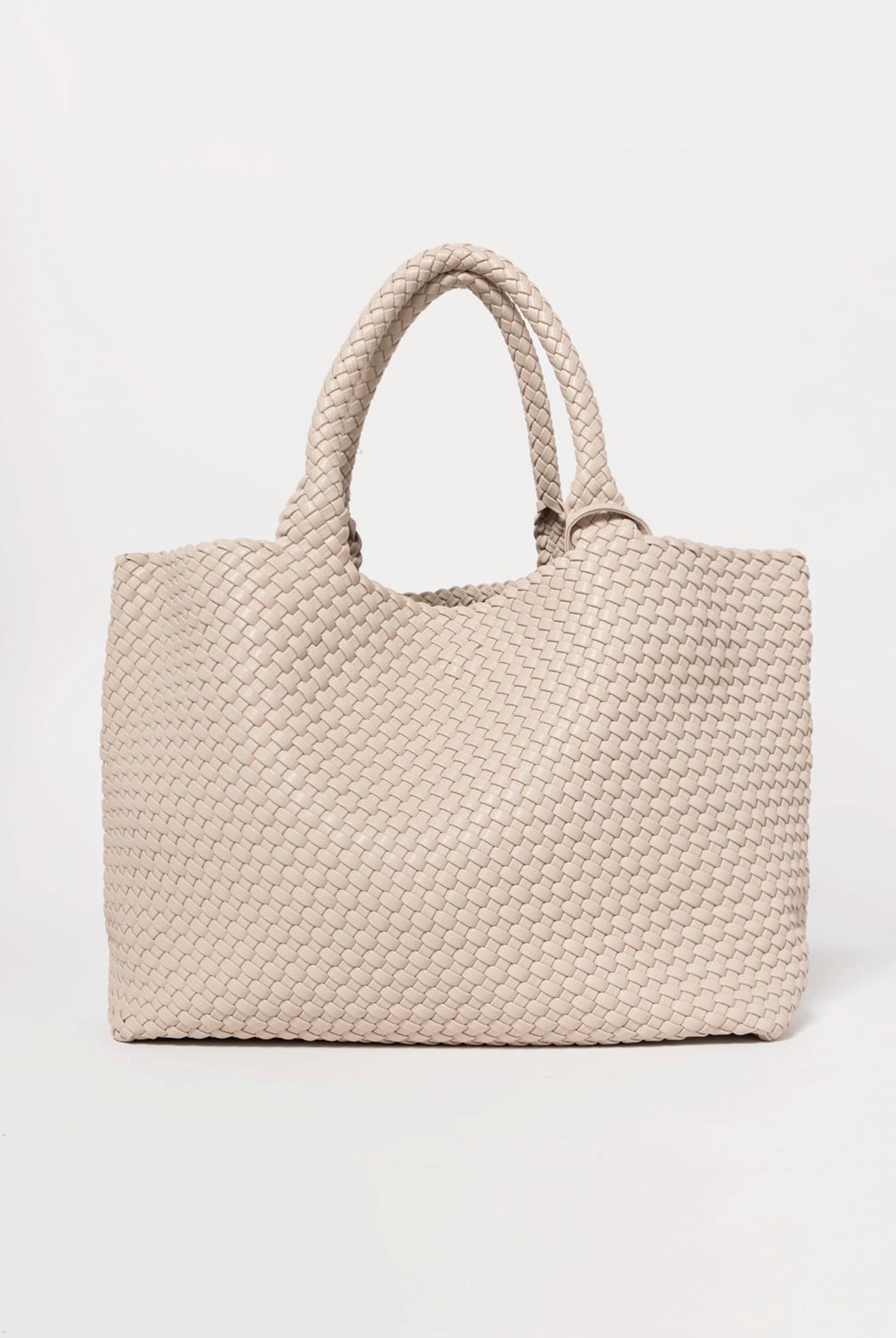 swatch_Ivory vegan leather woven tote