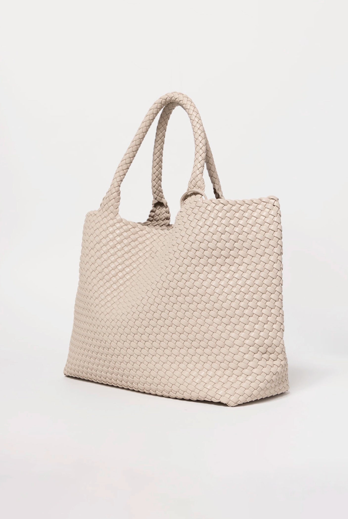 swatch_Ivory vegan leather woven tote