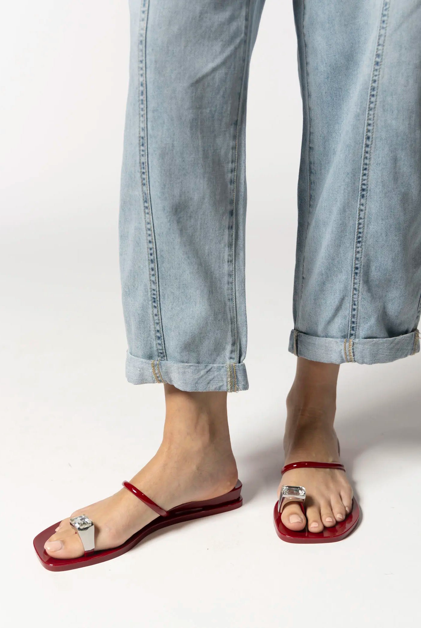 swatch_red balia slide sandal flat sandals