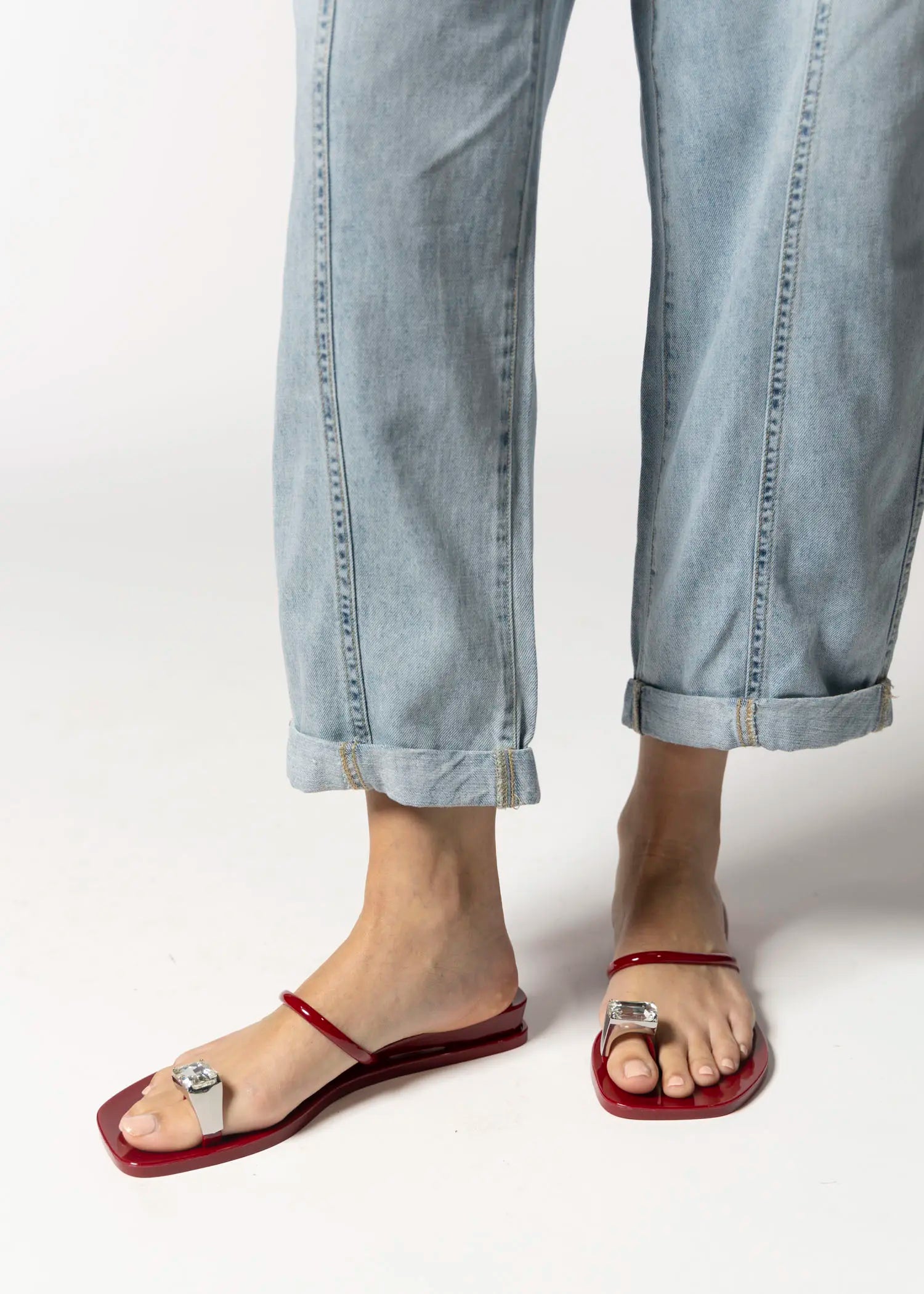 swatch_red balia slide sandal flat sandals