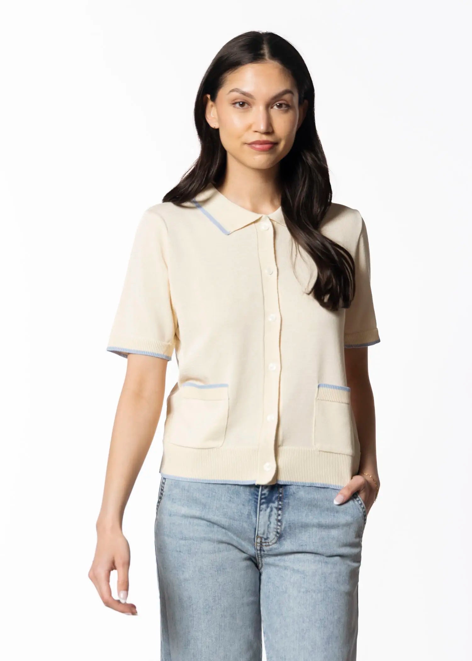 swatch_neutrals short sleeve cardigan apparel