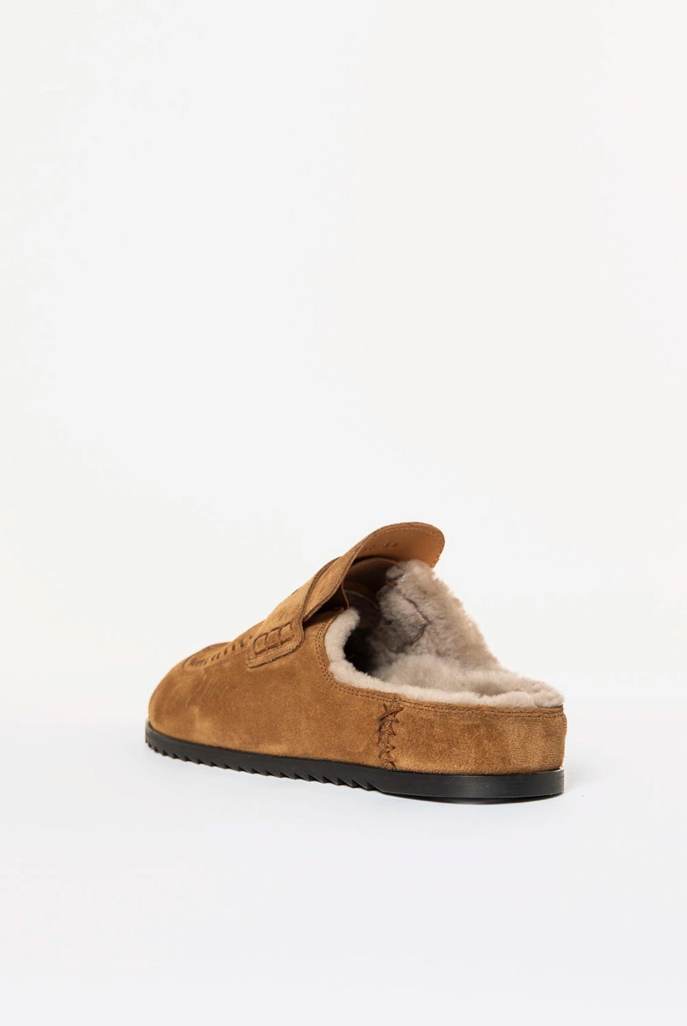 swatch_Sigaro Suede shearling lined clog shoes