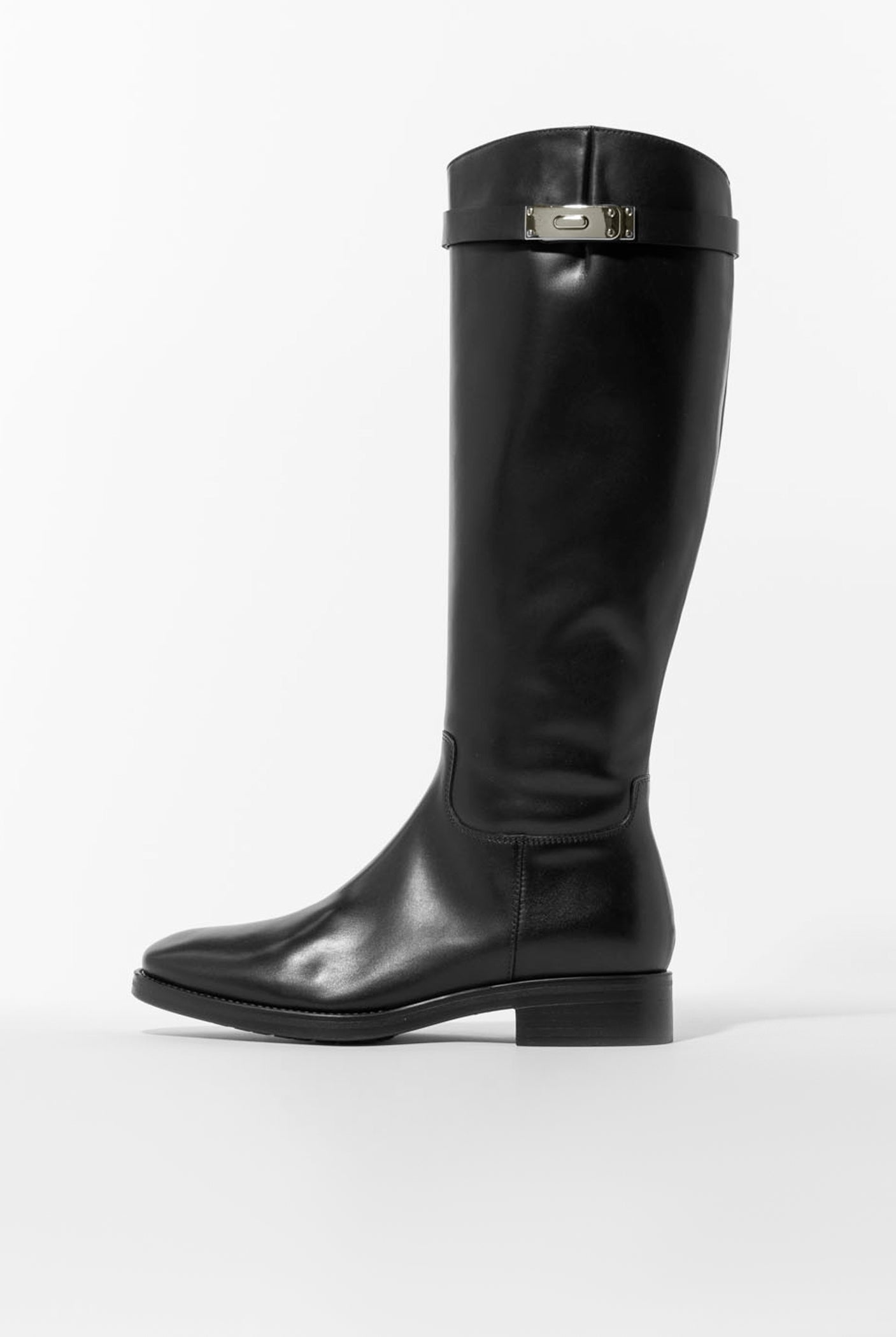 swatch_black leather classic riding boot boots