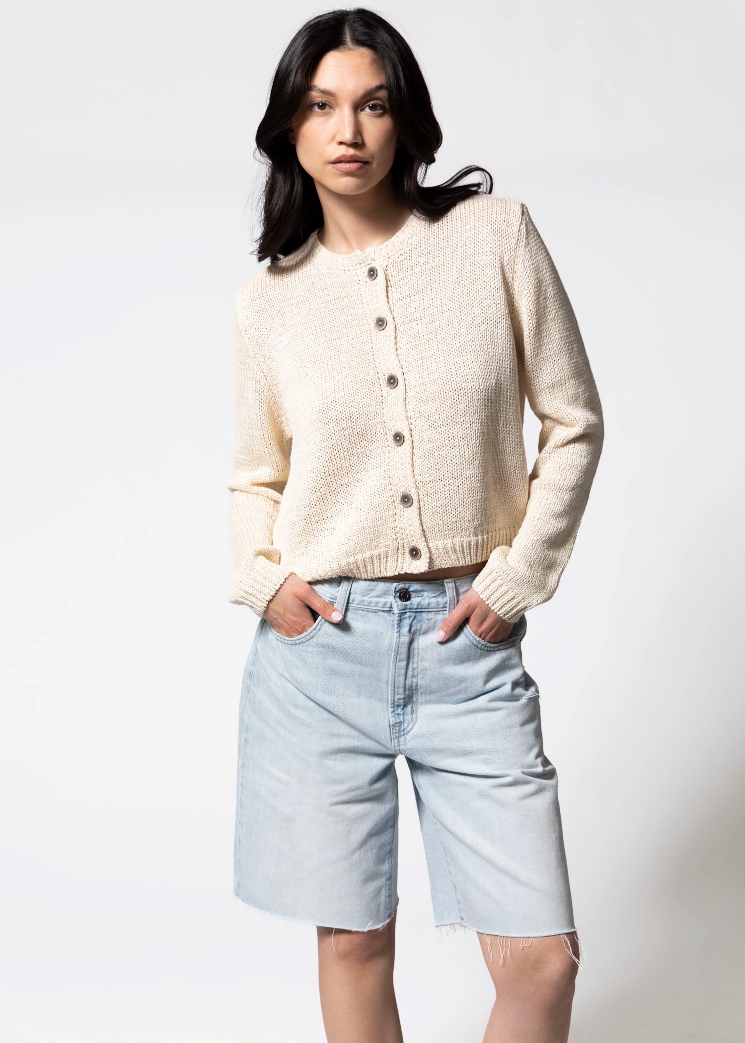 swatch_Beige knit cardigan