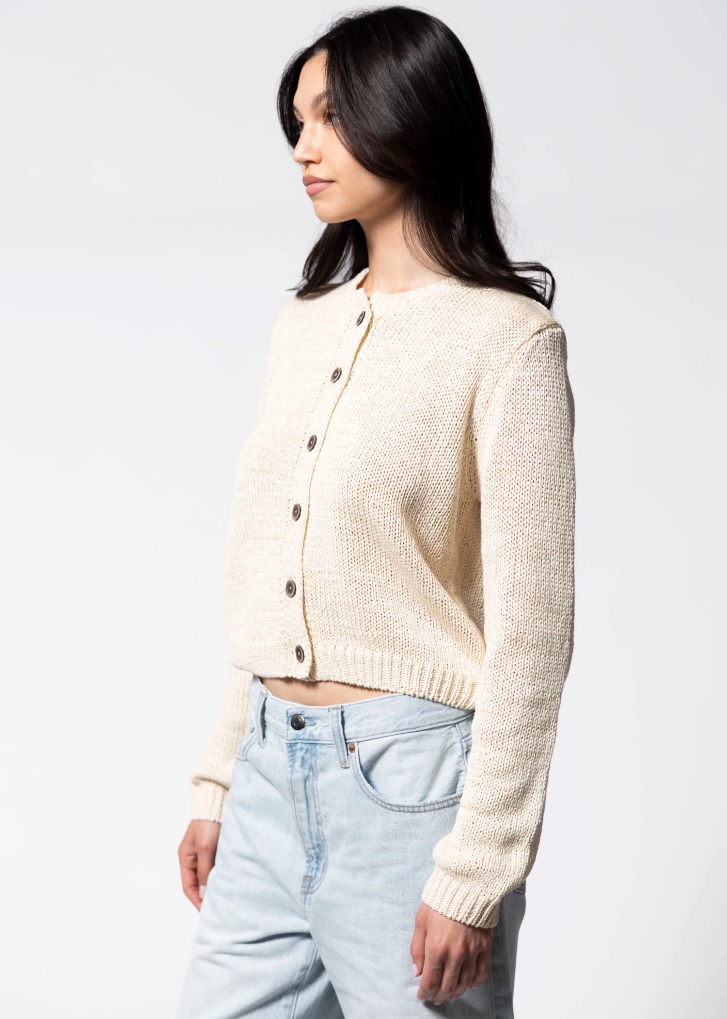swatch_Beige knit cardigan