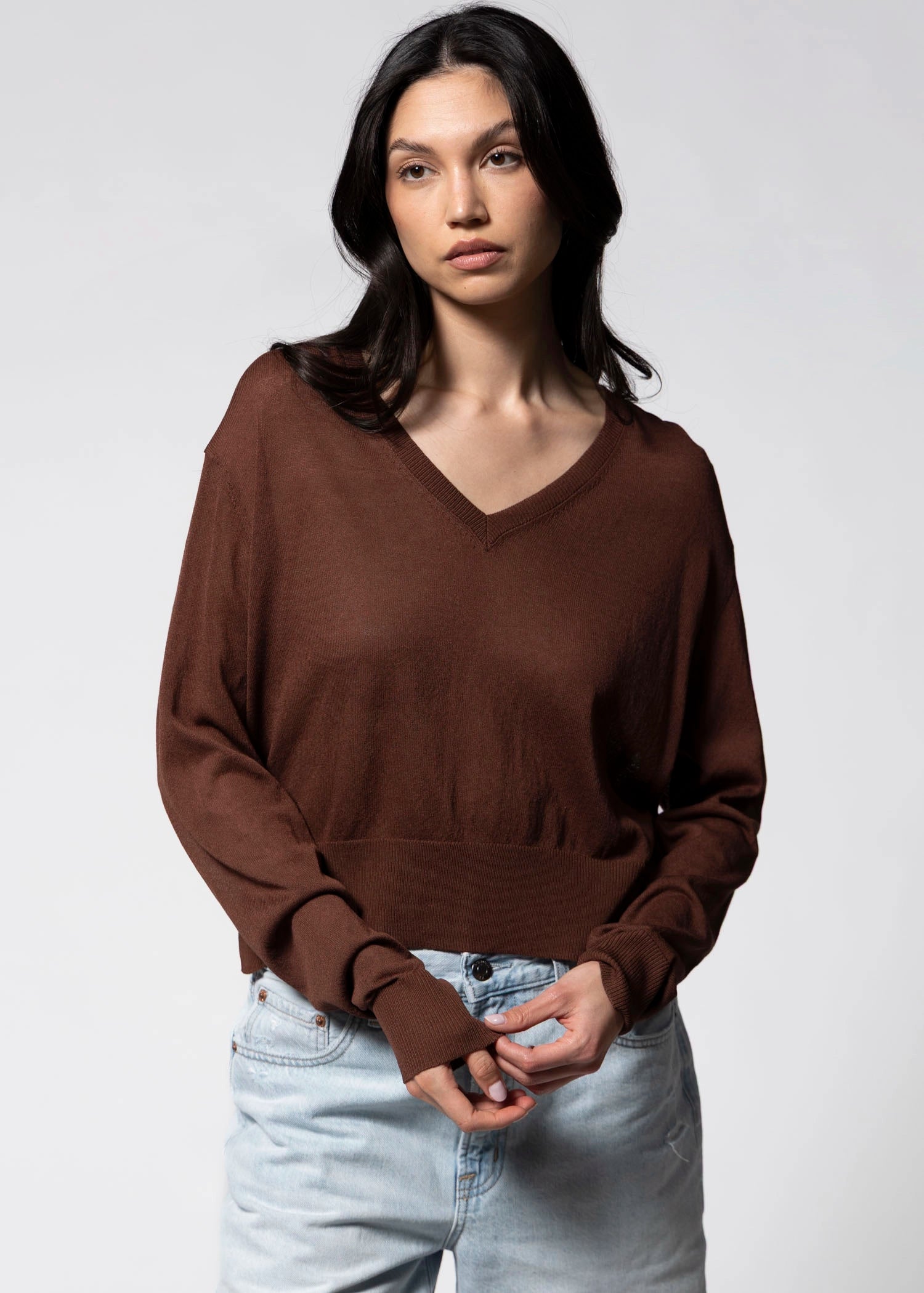 swatch_Chocolate deluc granadella sheer sweater