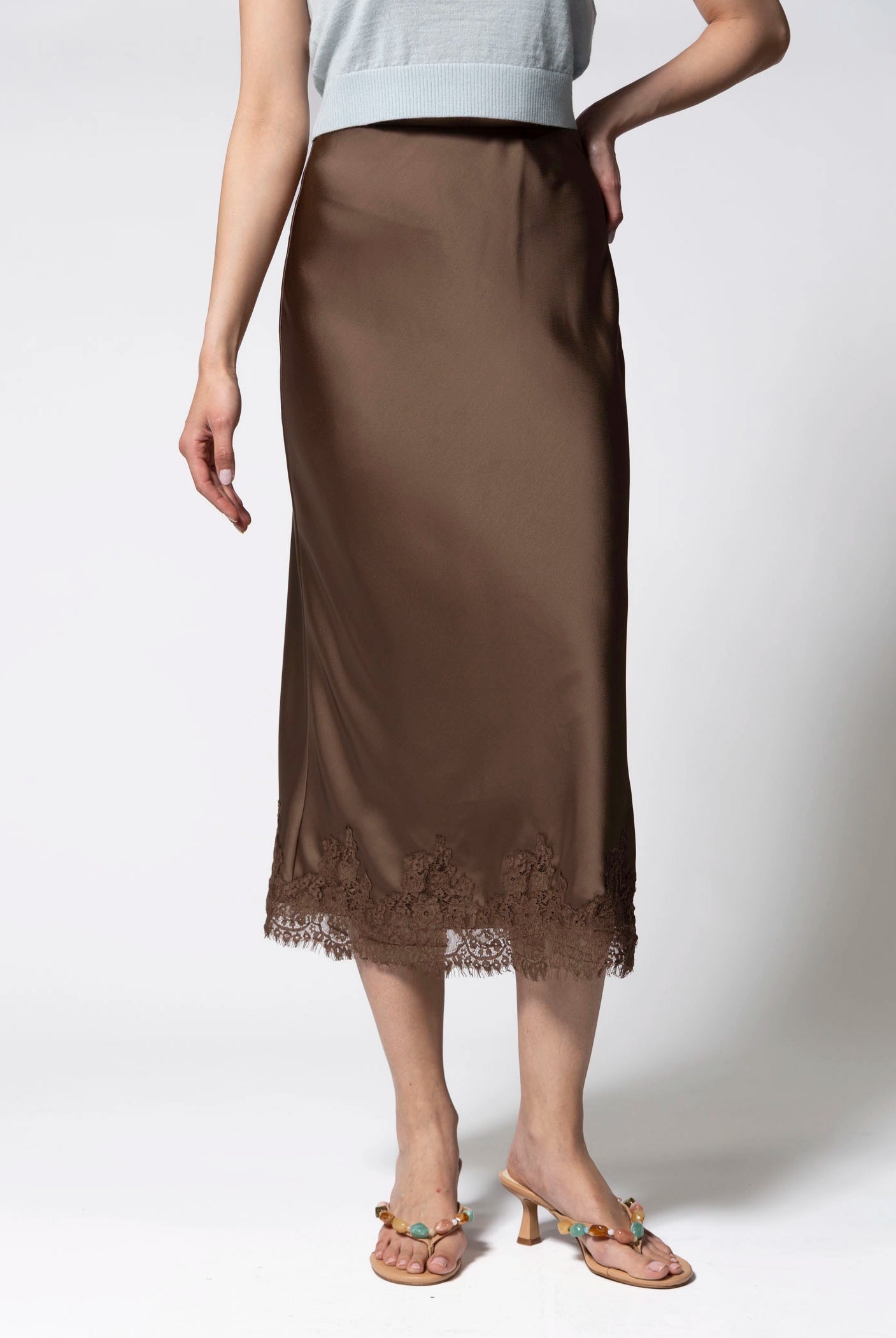swatch_Mocha elodie the label enid satin skirt