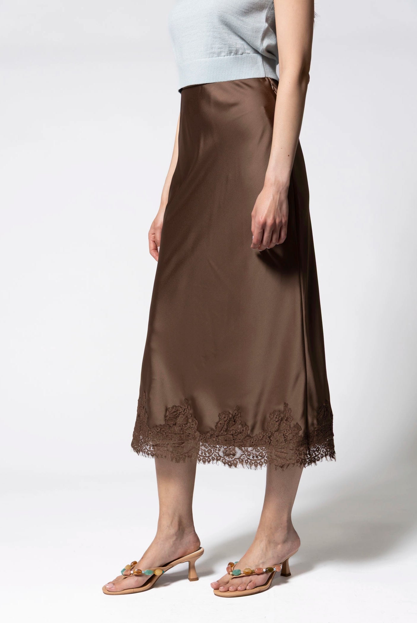 swatch_Mocha elodie the label enid satin skirt