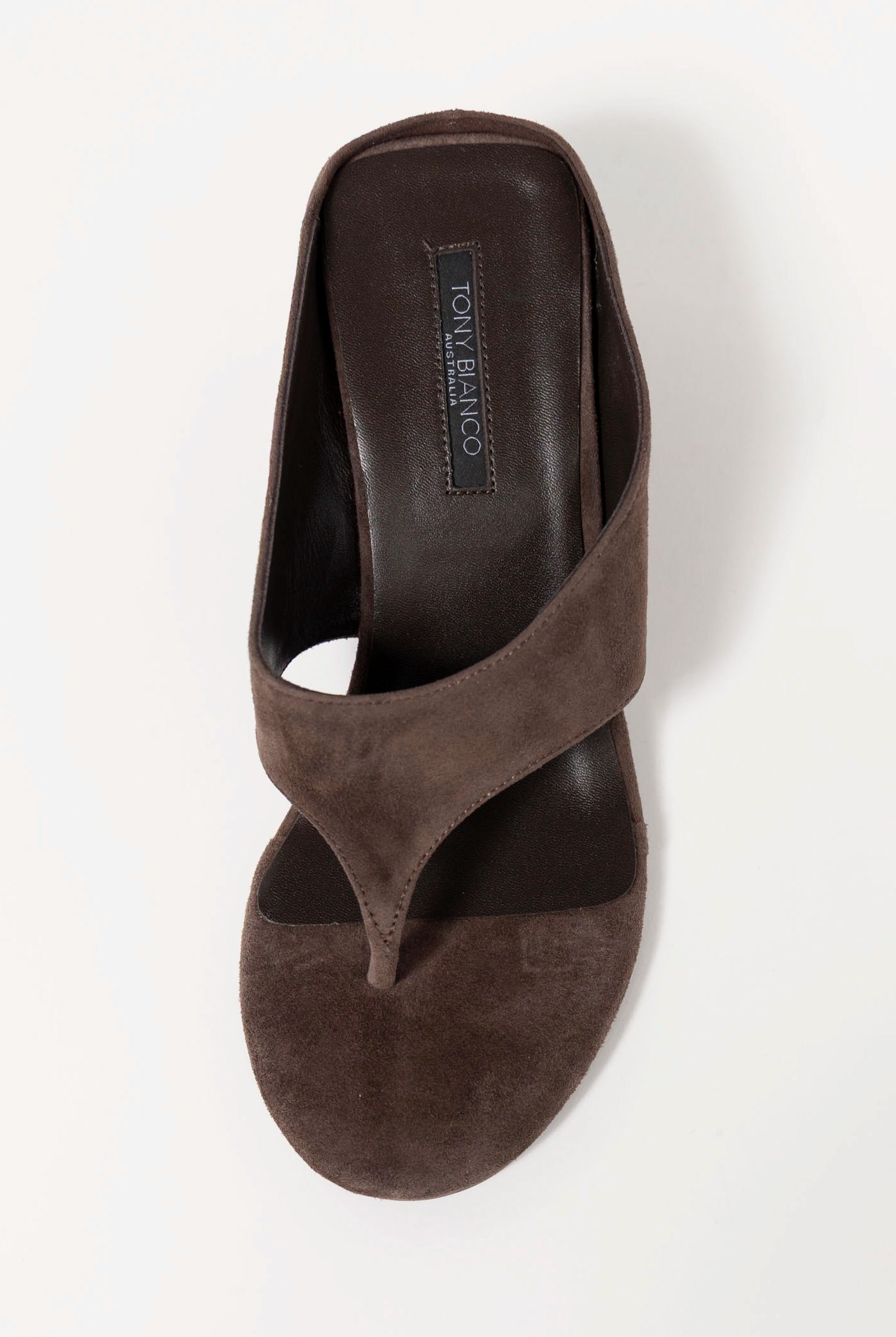 swatch_Espresso Suede tony bianco swift thong wedge sandal