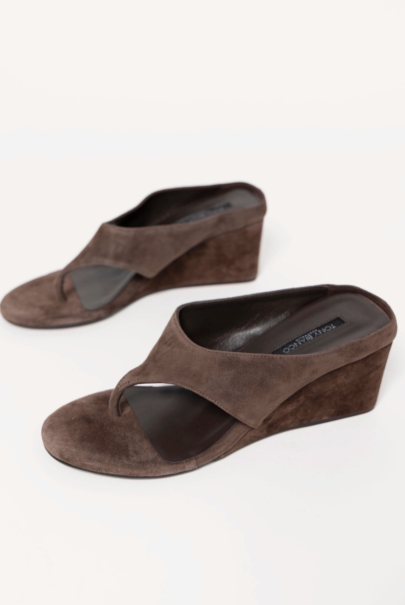 swatch_Espresso Suede tony bianco swift thong wedge sandal