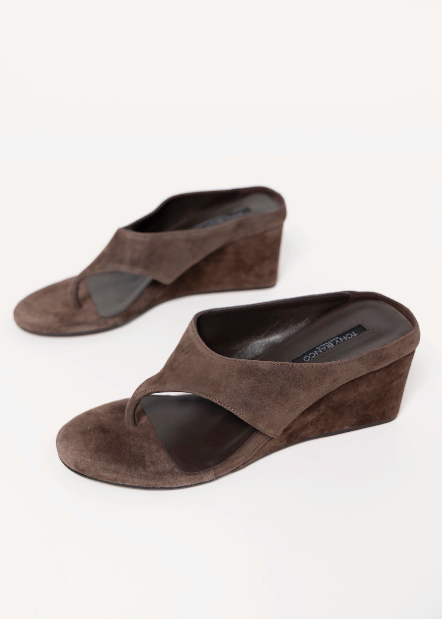 swatch_Espresso Suede tony bianco swift thong wedge sandal