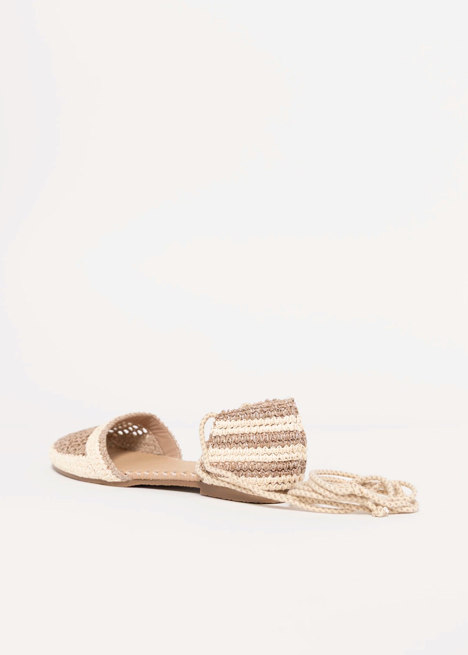 swatch_Khaki lace up crochet flat espadrille