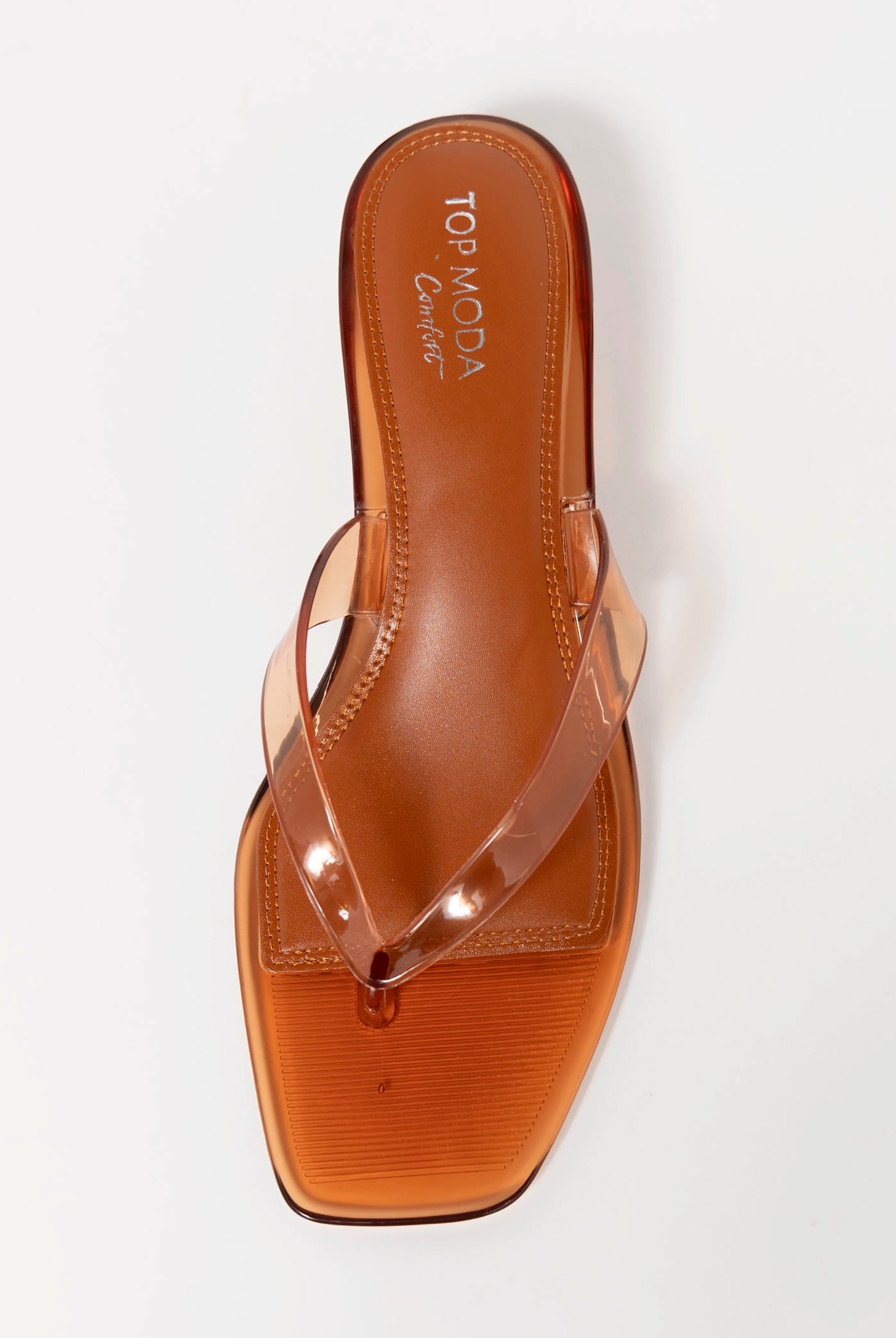 swatch_Tan jelly thong heeled sandal
