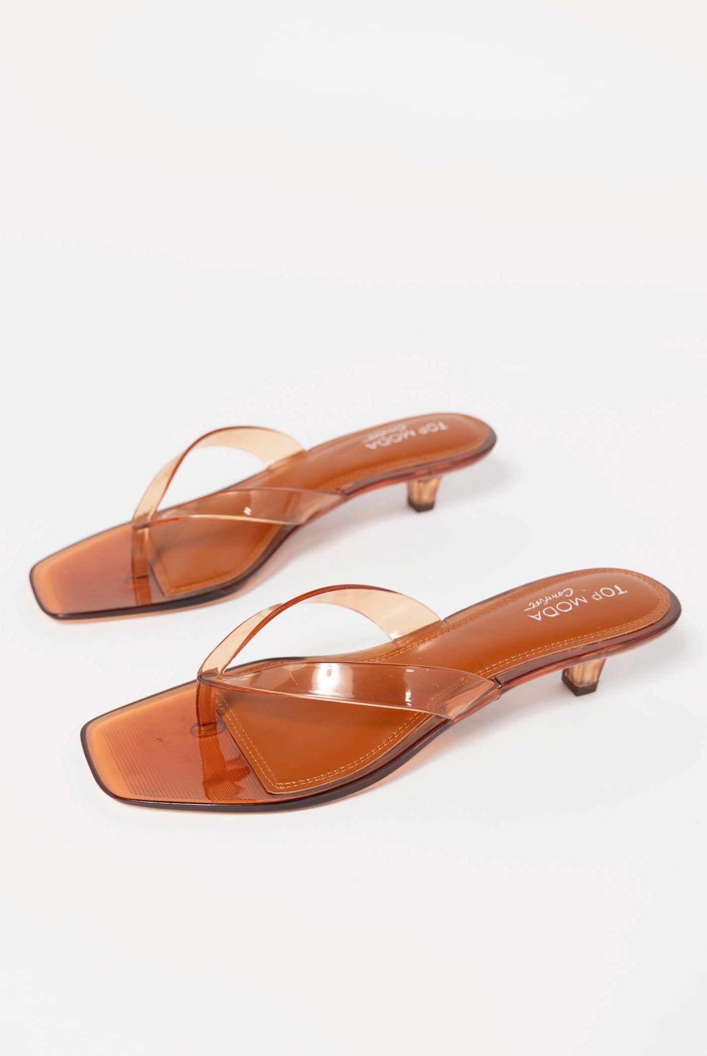 swatch_Tan jelly thong heeled sandal
