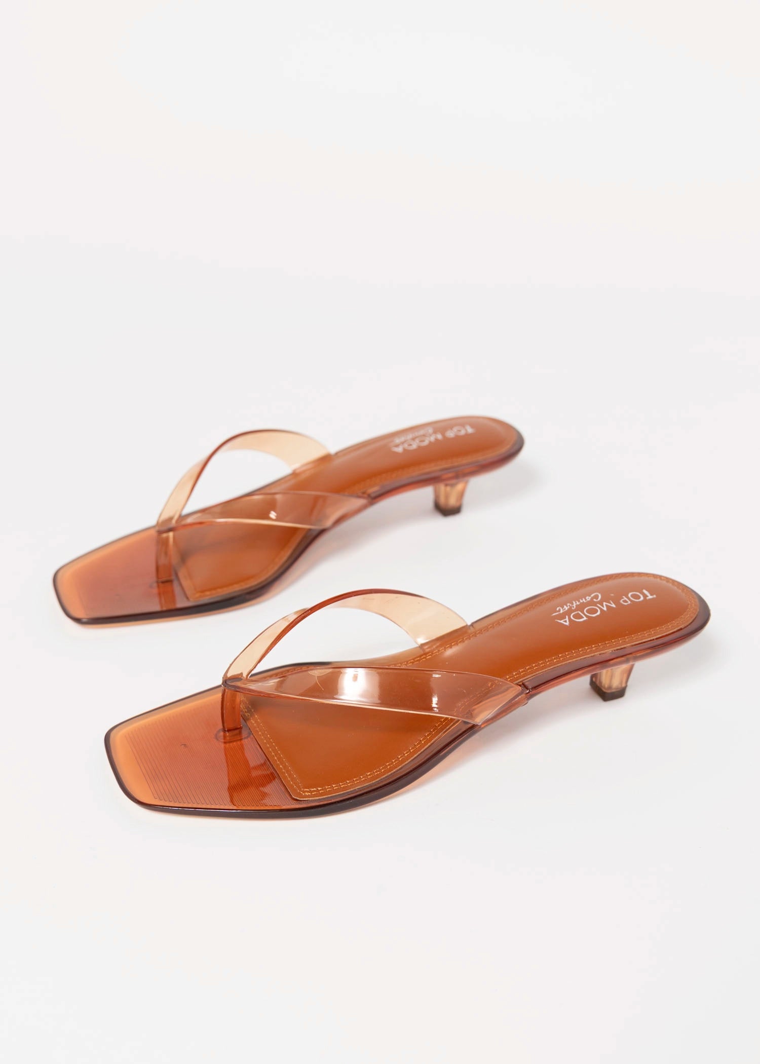 swatch_Tan jelly thong heeled sandal