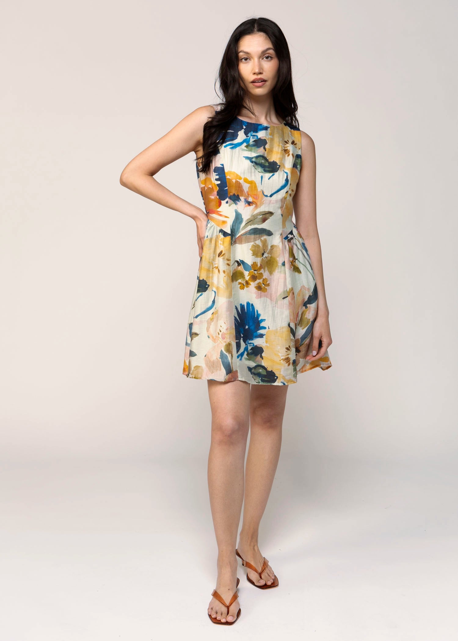 swatch_Multi mangrove floral mini dress