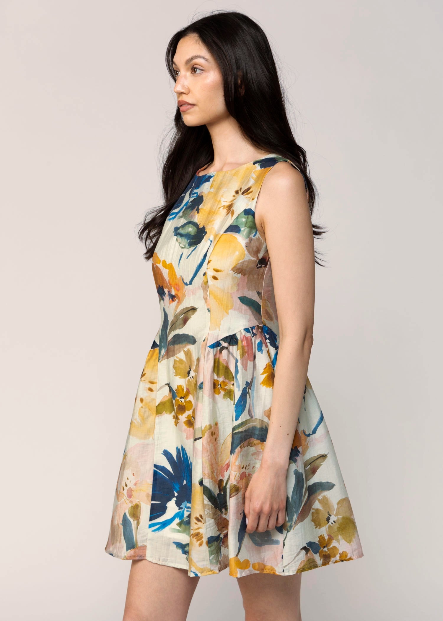 swatch_Multi mangrove floral mini dress