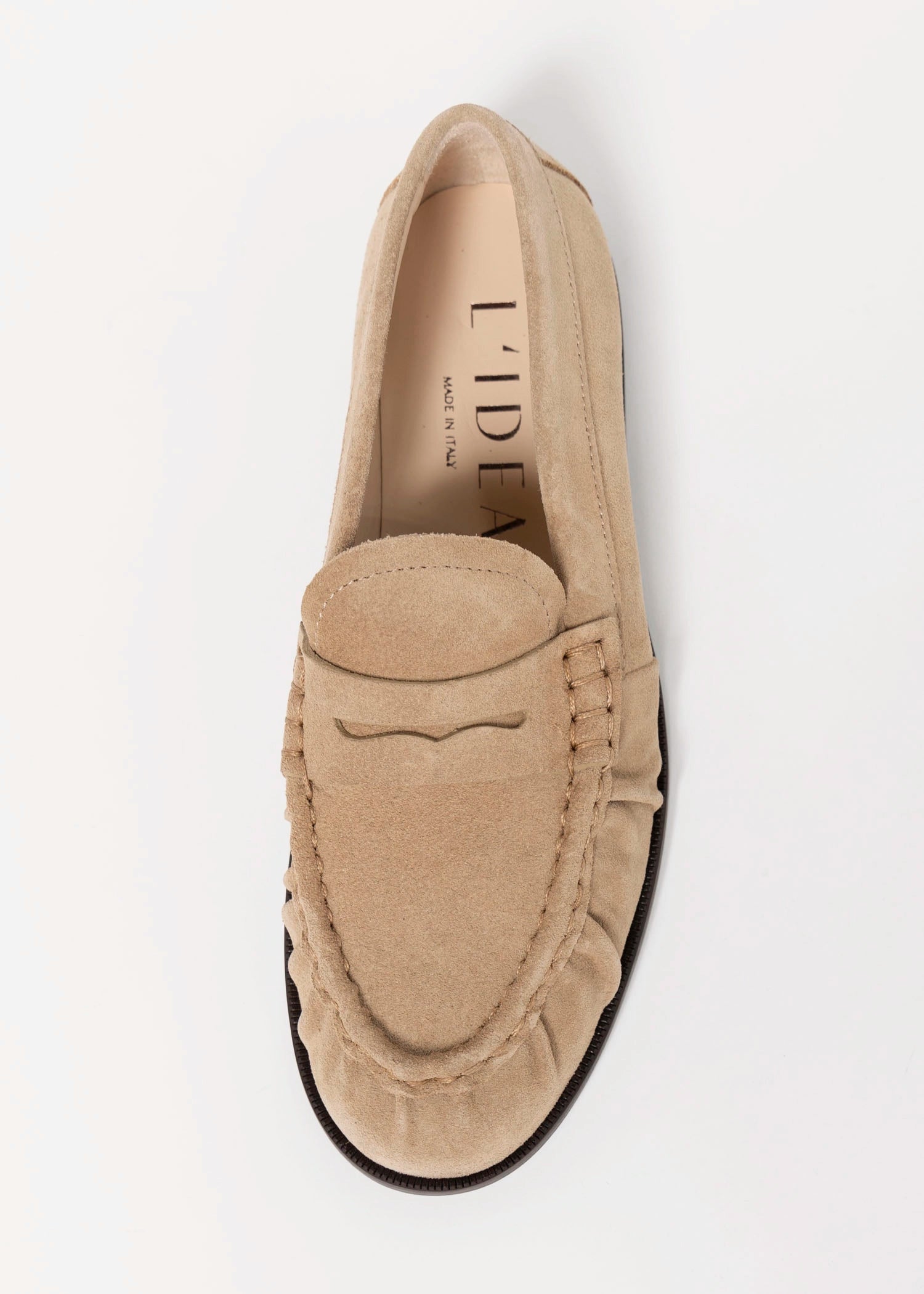 swatch_Sand Suede l'idea ruched leather loafer