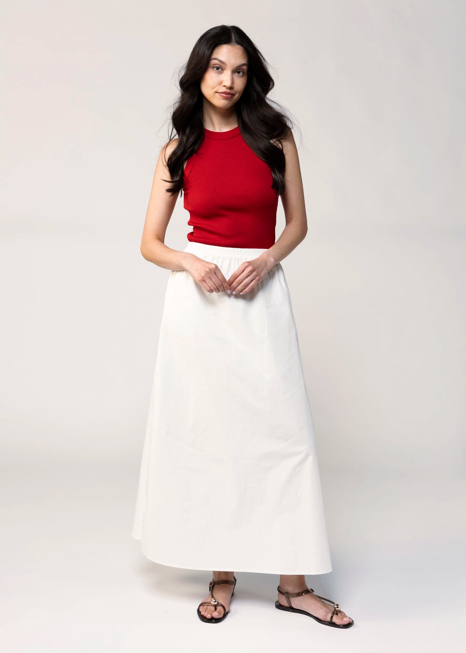 swatch_White cotton midi skirt