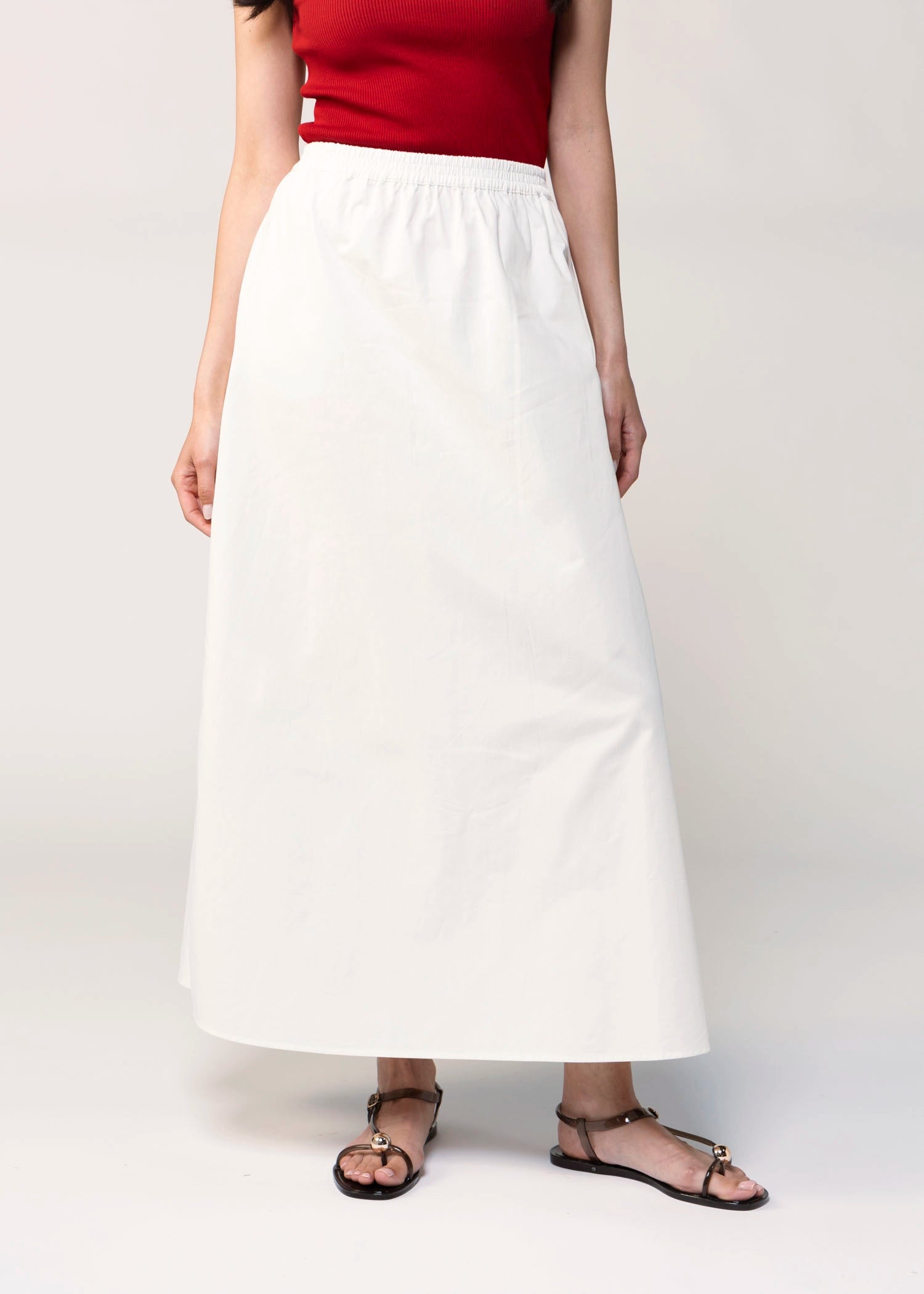 swatch_White cotton midi skirt