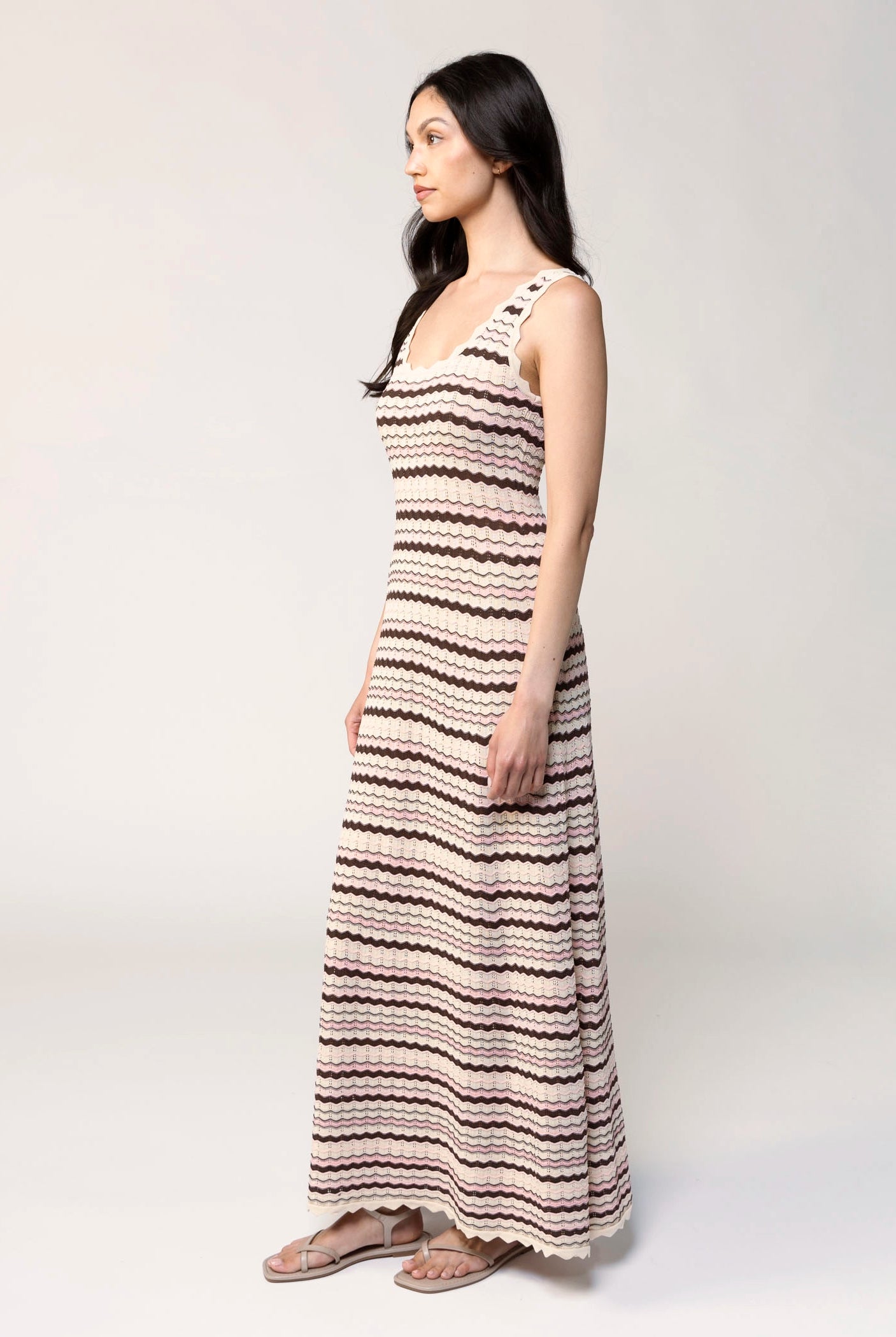 swatch_Pink Multi knit maxi dress