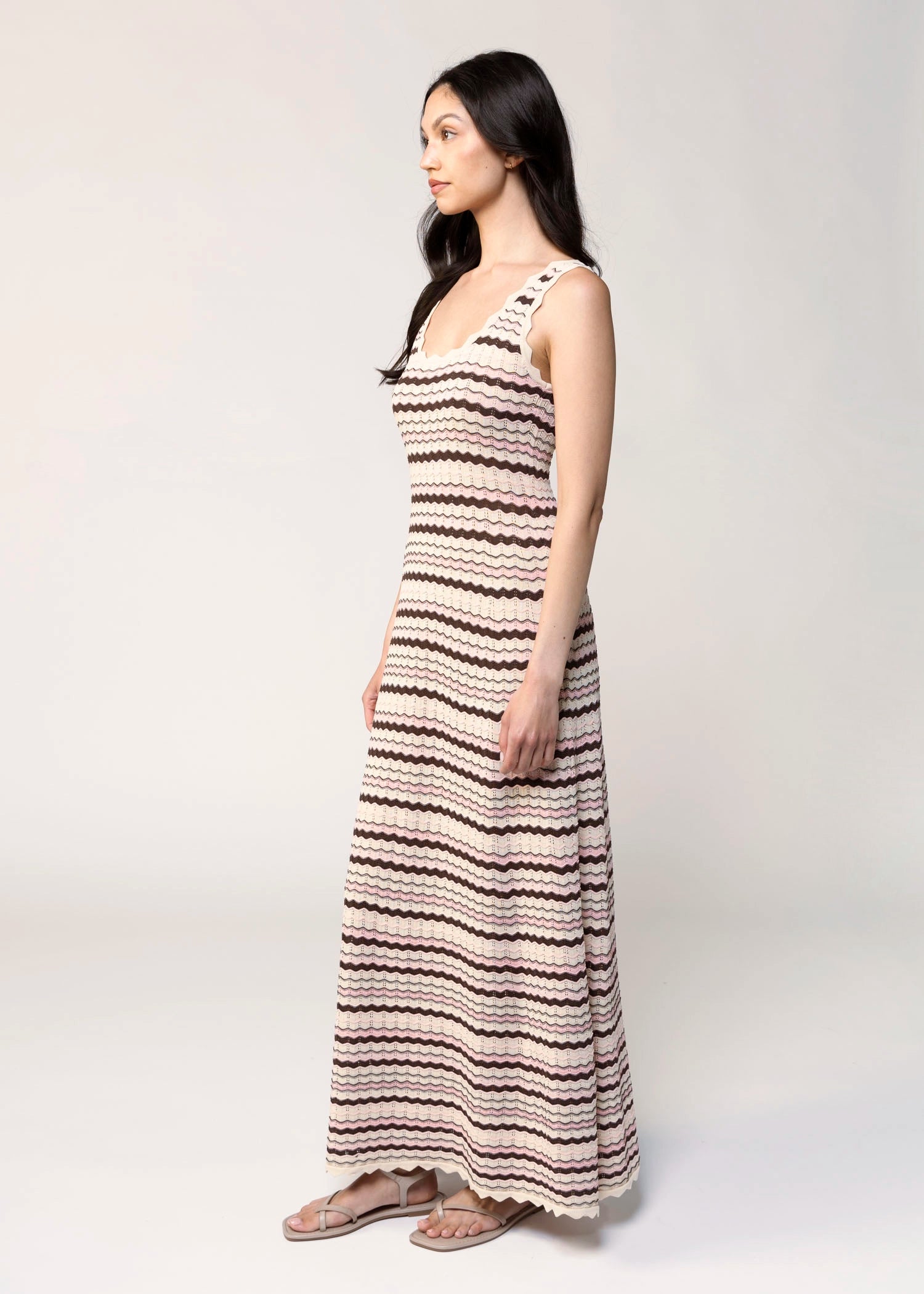 swatch_Pink Multi knit maxi dress