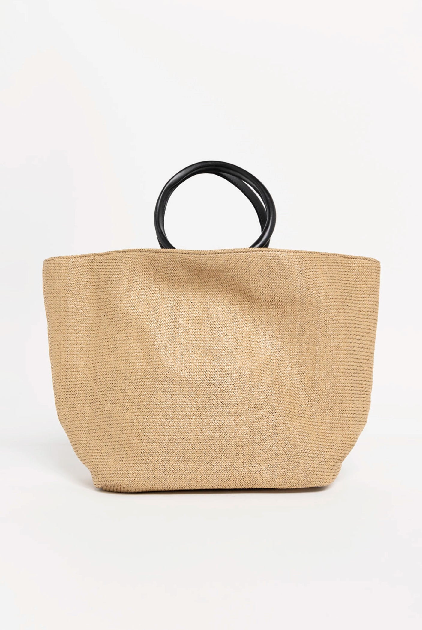 swatch_Camel circle handle straw tote