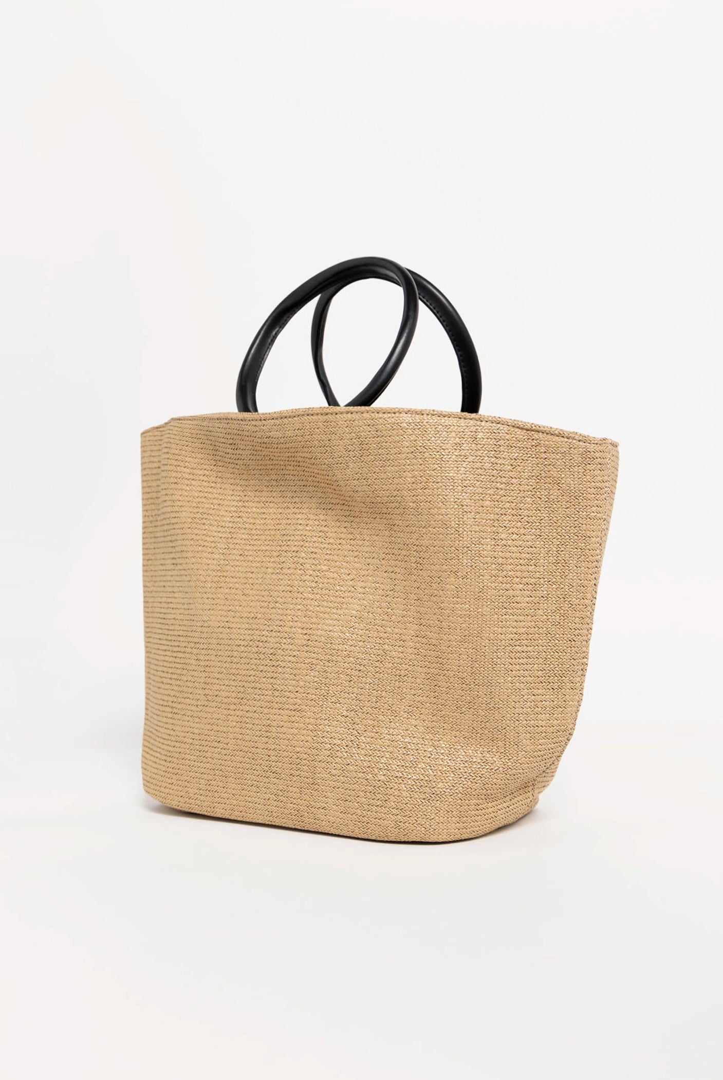 swatch_Camel circle handle straw tote