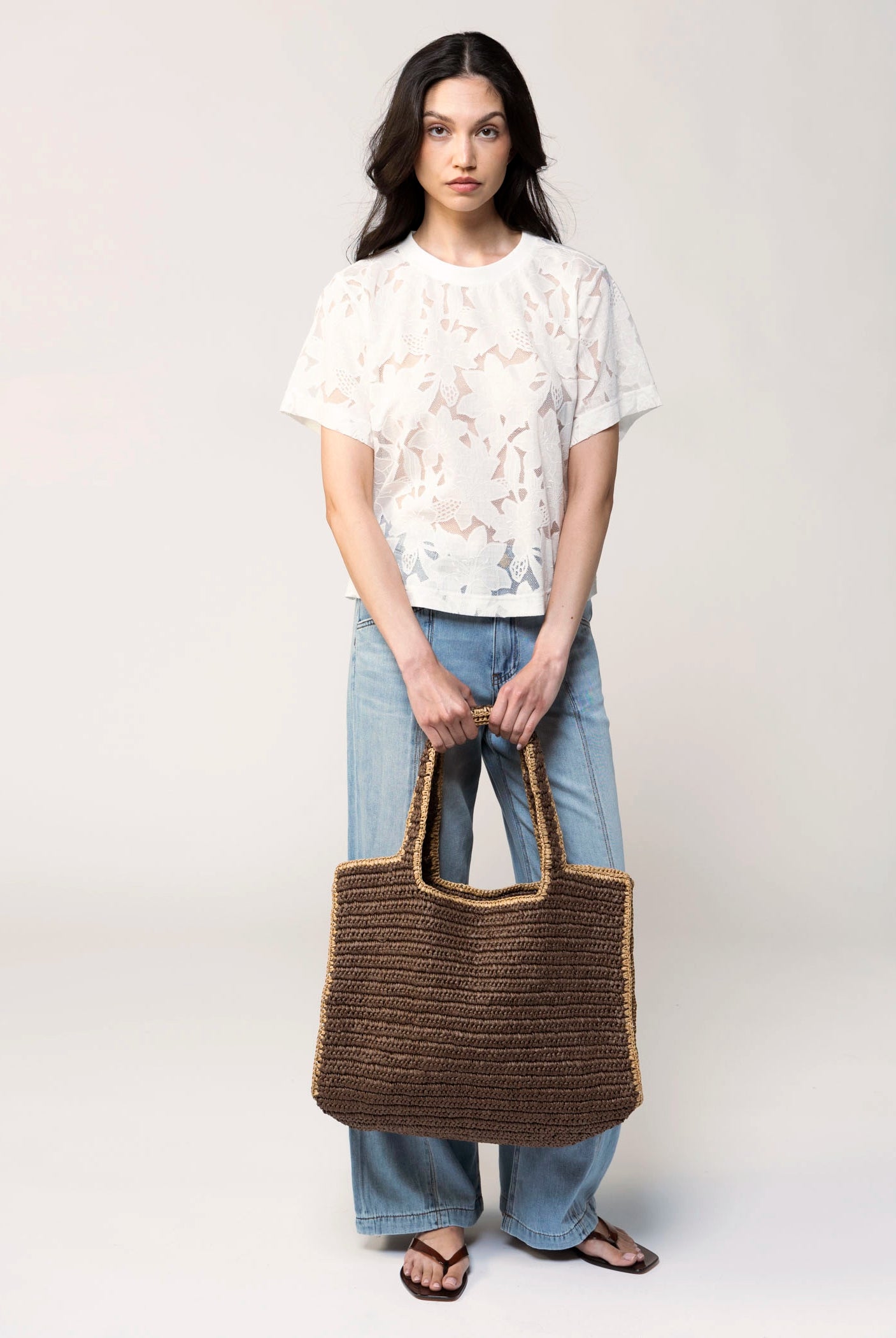swatch_Chocolate urban expressions enid straw tote
