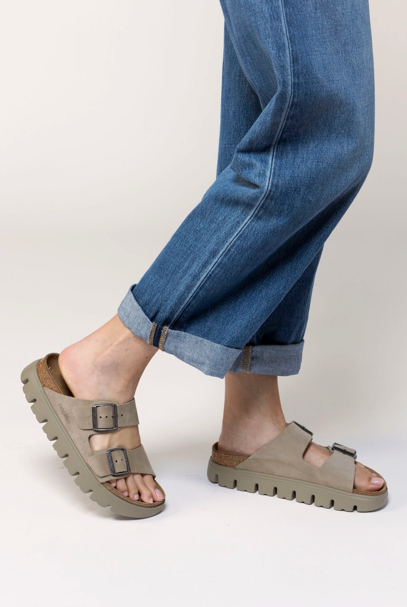 swatch_Taupe Suede birkenstock papillio arizona platform sandal